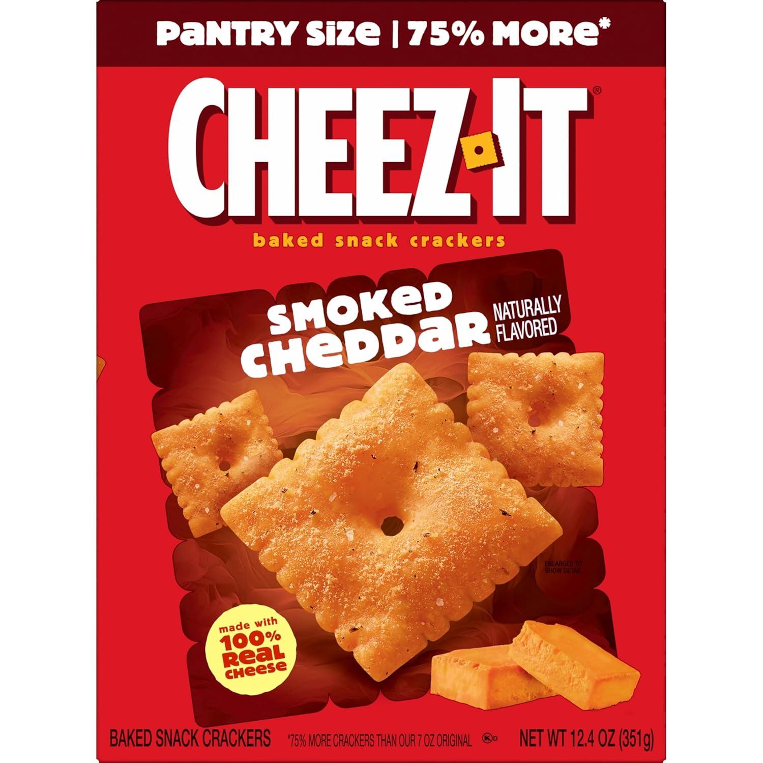 image:imageCheezIt Baked Snack Crackers Lunch Snacks Smoked Cheddar 124oz Box 1 Box