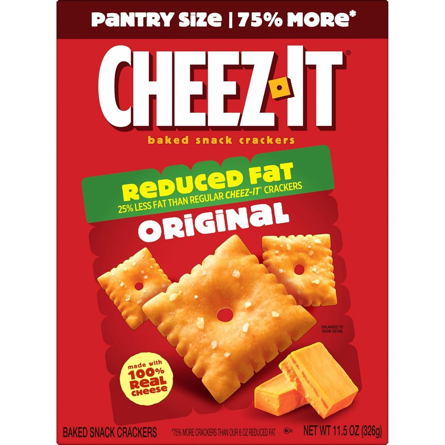 image:imageCheezIt Cheese Crackers Baked Snack Crackers Lunch Snacks Family Size Reduced Fat Original 19oz Box 1 BoxOriginal