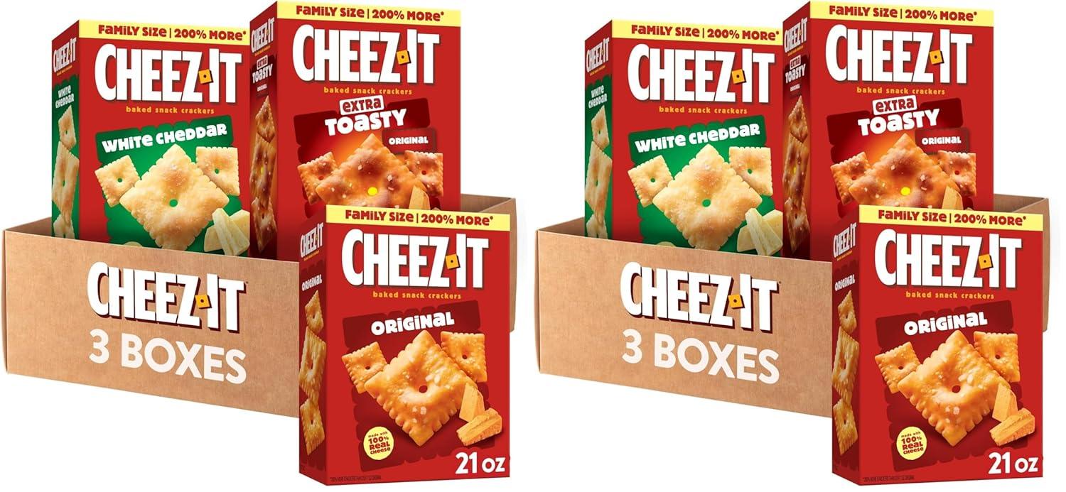 image:imageCheezIt Cheese Crackers Baked Snack Crackers Lunch Snacks Family Size Variety Pack 3 BoxesVariety