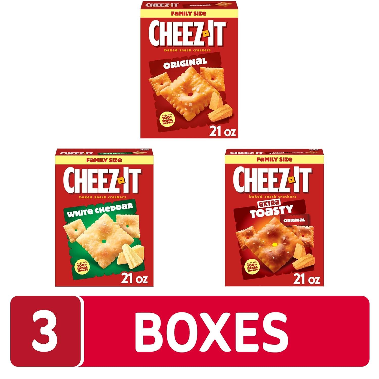 image:imageCheezIt Cheese Crackers Baked Snack Crackers Lunch Snacks Family Size Variety Pack 3 BoxesVariety
