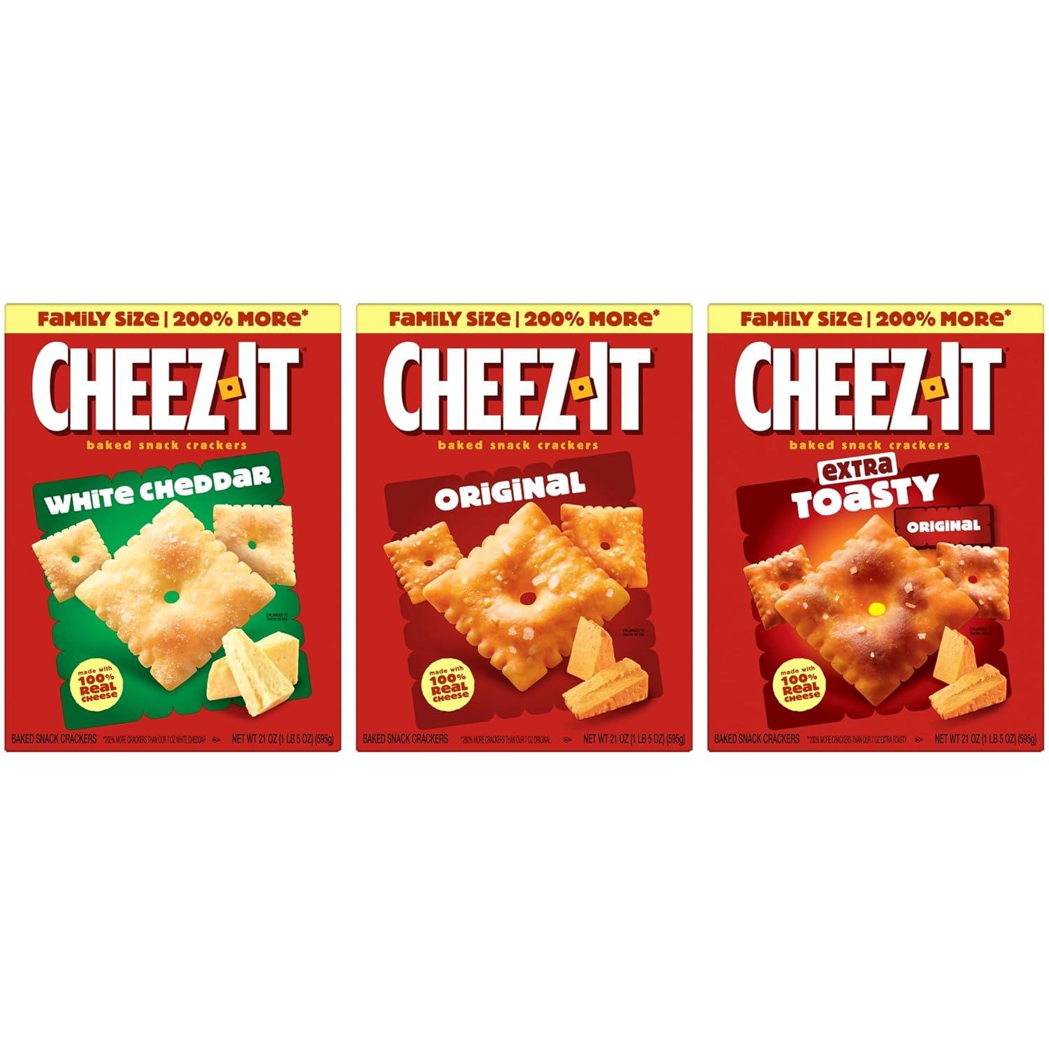 image:imageCheezIt Cheese Crackers Baked Snack Crackers Lunch Snacks Family Size Variety Pack 3 BoxesVariety