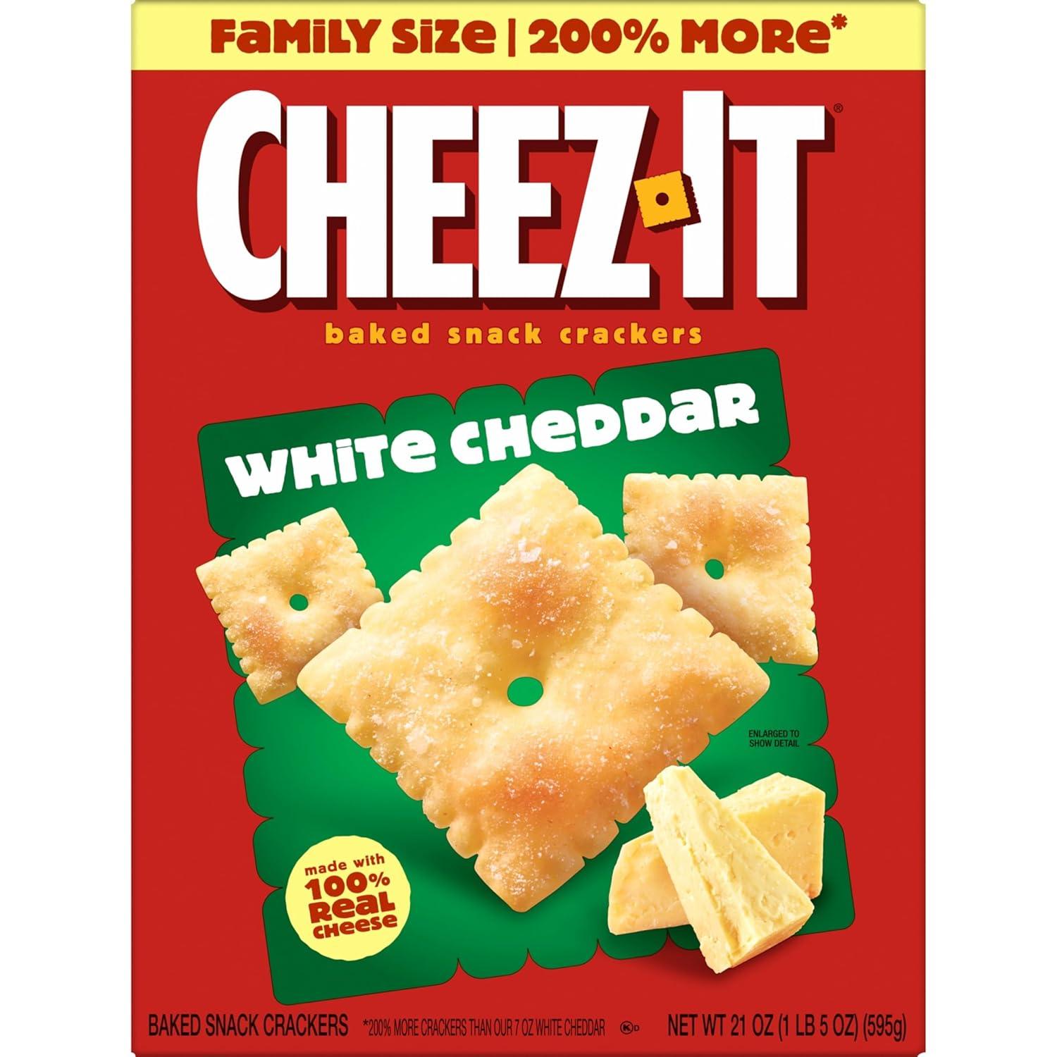 image:imageCheezIt Cheese Crackers Baked Snack Crackers Lunch Snacks Family Size White Cheddar 21oz Box 1 Box