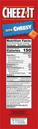 image:imageCheezIt Cheese Crackers Baked Snack Crackers Lunch Snacks Grab n Go Extra Cheesy 675lb Case 36 Pouches21 Ounce Pack of 2