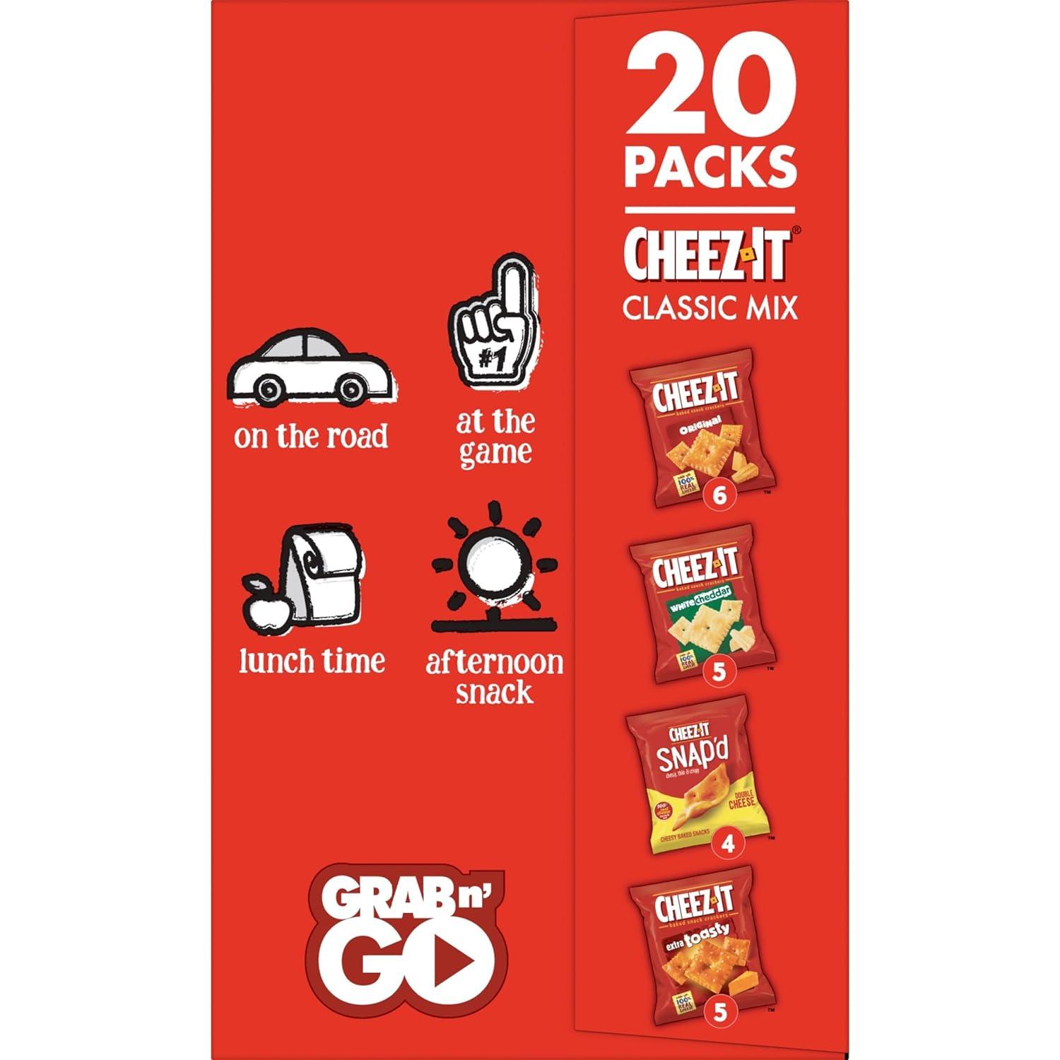image:imageCheezIt Cheese Crackers Baked Snack Crackers Lunch Snacks Grab n Go Variety Pack 191oz Box 20 Packs