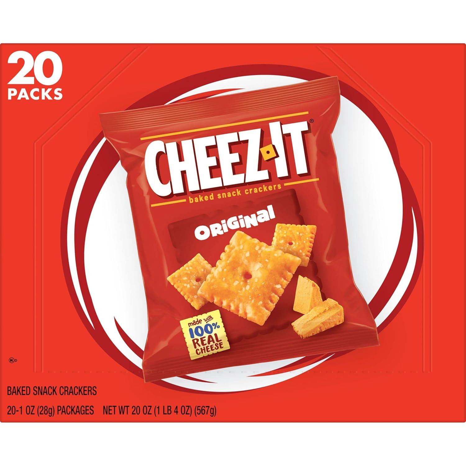 image:imageCheezIt Cheese Crackers Baked Snack Crackers Lunch Snacks Original 20oz Box 20 Packs
