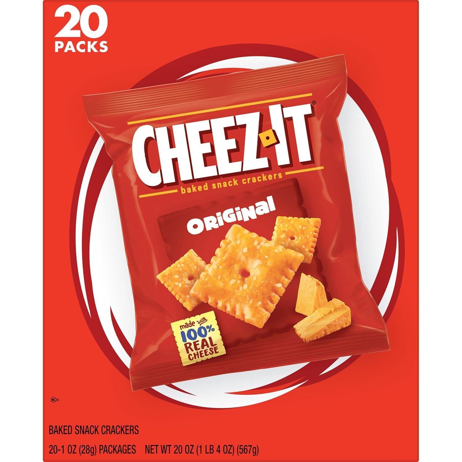 image:imageCheezIt Cheese Crackers Baked Snack Crackers Lunch Snacks Original 20oz Box 20 Packs