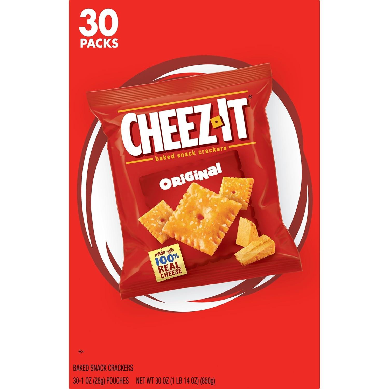 image:imageCheezIt Cheese Crackers Baked Snack Crackers Lunch Snacks Original 30oz Box 30 Packs
