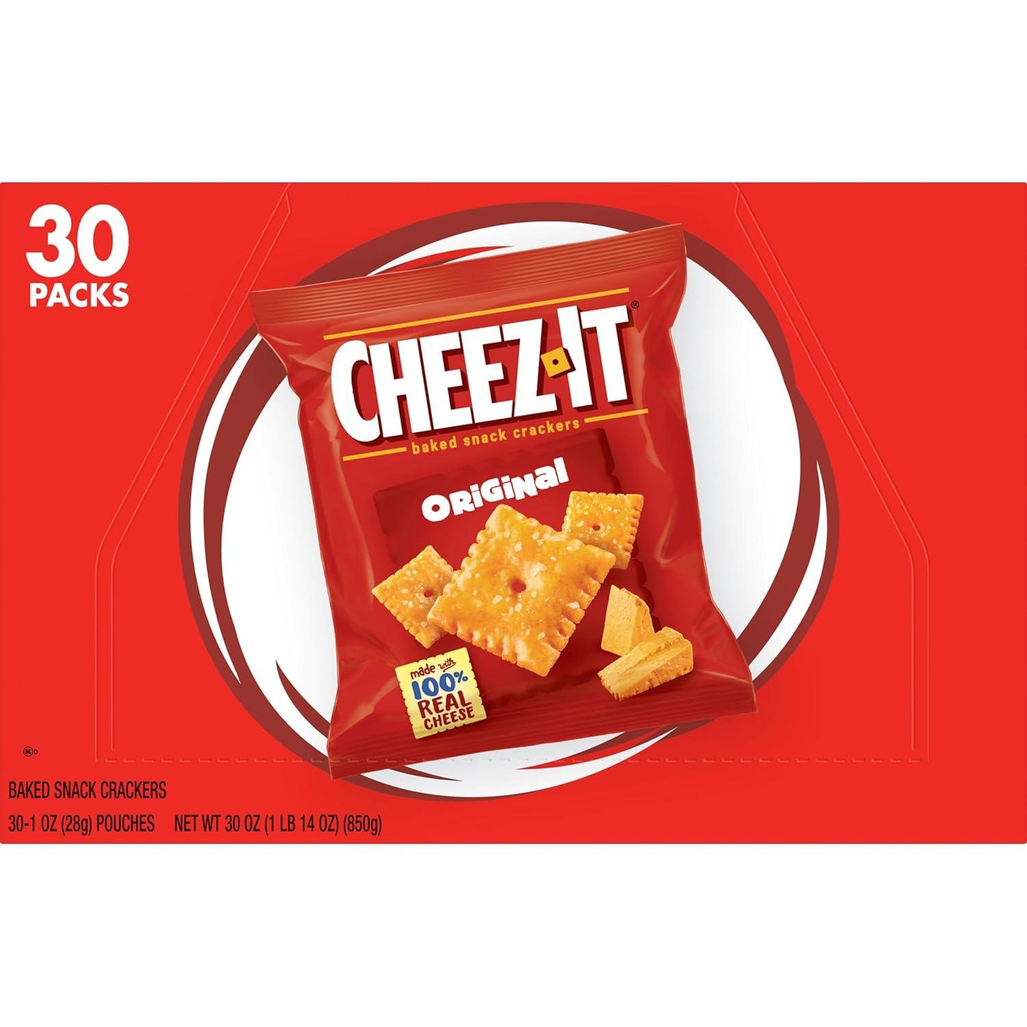 image:imageCheezIt Cheese Crackers Baked Snack Crackers Lunch Snacks Original 30oz Box 30 Packs