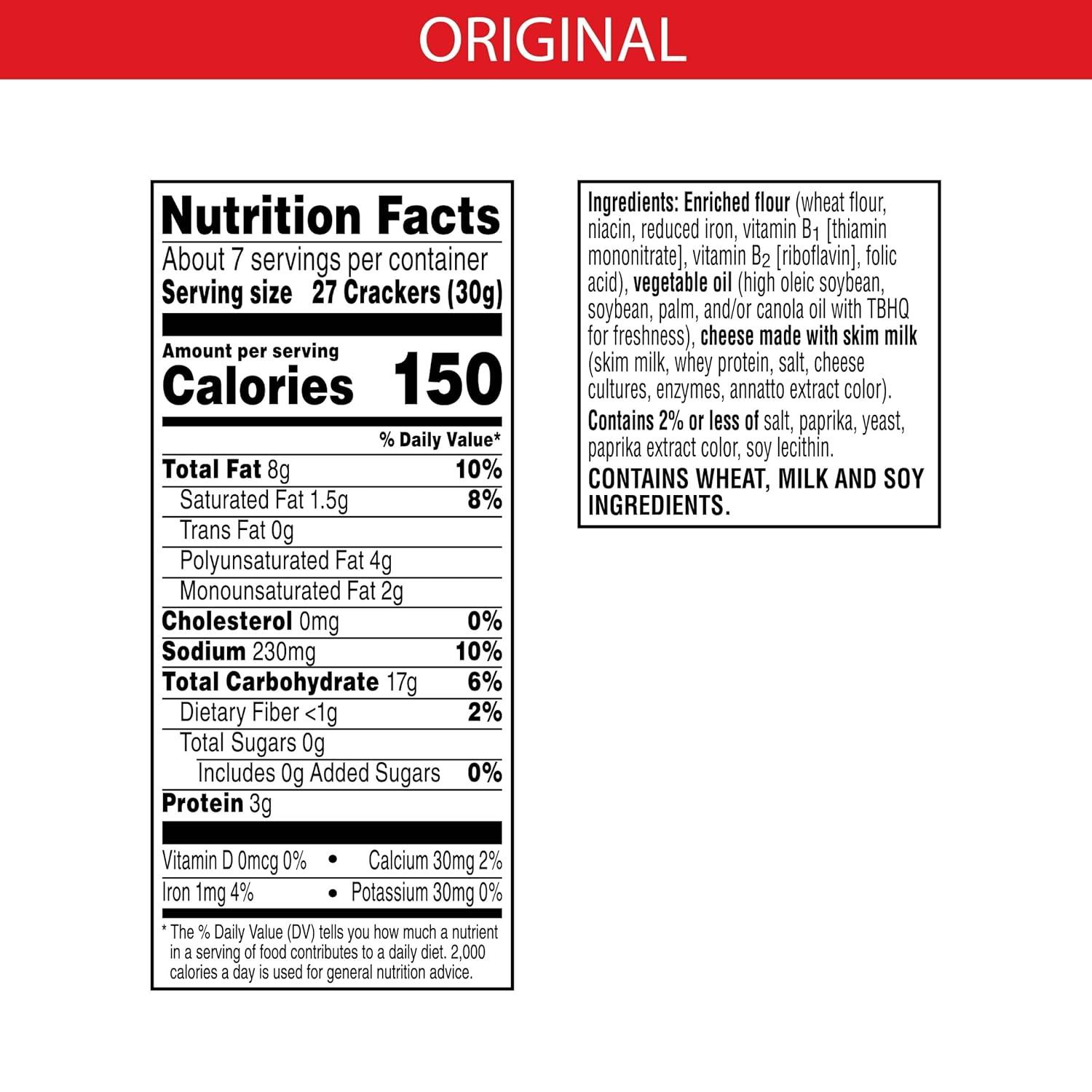 image:imageCheezIt Cheese Crackers Baked Snack Crackers Lunch Snacks Original 7oz Box 1 Box