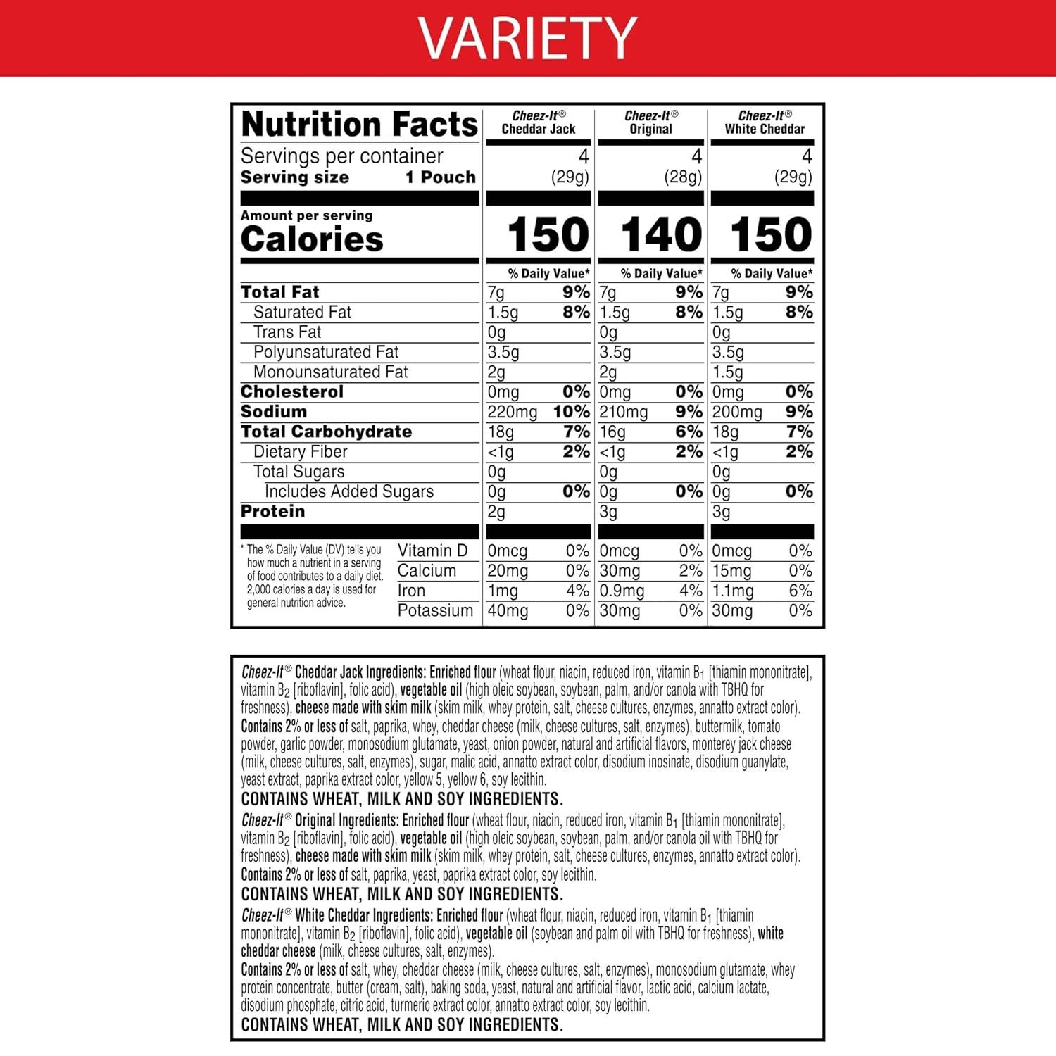 image:imageCheezIt Cheese Crackers Baked Snack Crackers Lunch Snacks Variety Pack 121oz Box 12 PacksVariety Pack