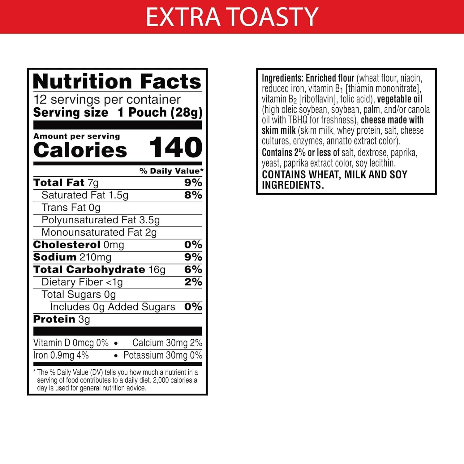 image:imageCheezIt Cheese Crackers Baked Snack Crackers Office and Kids Snacks Extra Toasty 12oz Box 12 Packs