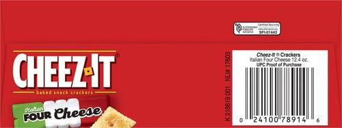 image:imageCheezIt Cheese Crackers Baked Snack Crackers Office and Kids Snacks Italian Four Cheese 124oz Box 1 BoxItalian Four Cheese
