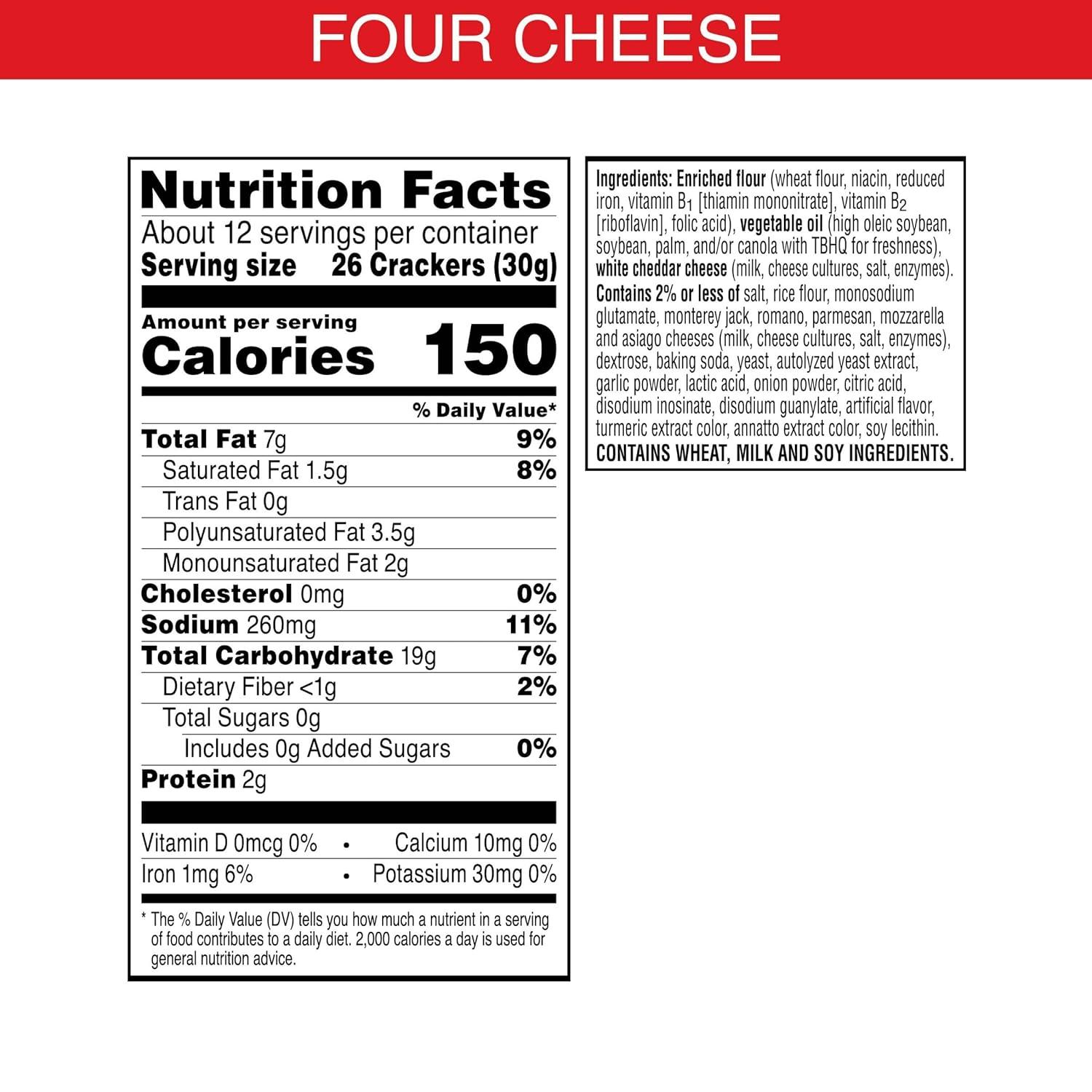 image:imageCheezIt Cheese Crackers Baked Snack Crackers Office and Kids Snacks Italian Four Cheese 124oz Box 1 BoxItalian Four Cheese