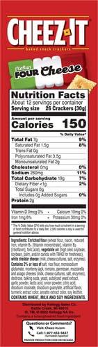 image:imageCheezIt Cheese Crackers Baked Snack Crackers Office and Kids Snacks Italian Four Cheese 124oz Box 1 BoxItalian Four Cheese