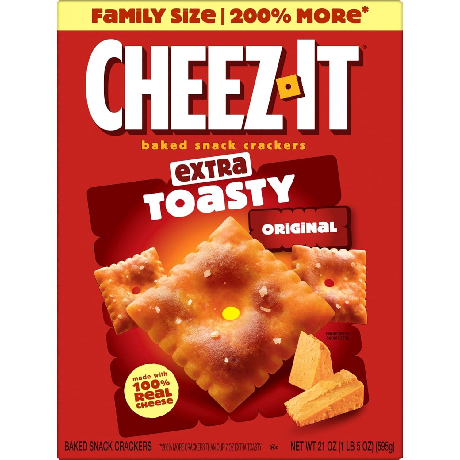 image:imageCheezIt Cheese Crackers Baked Snack Crackers Single Serve Extra Toasty 40 Pouches21 Ounce Pack of 1