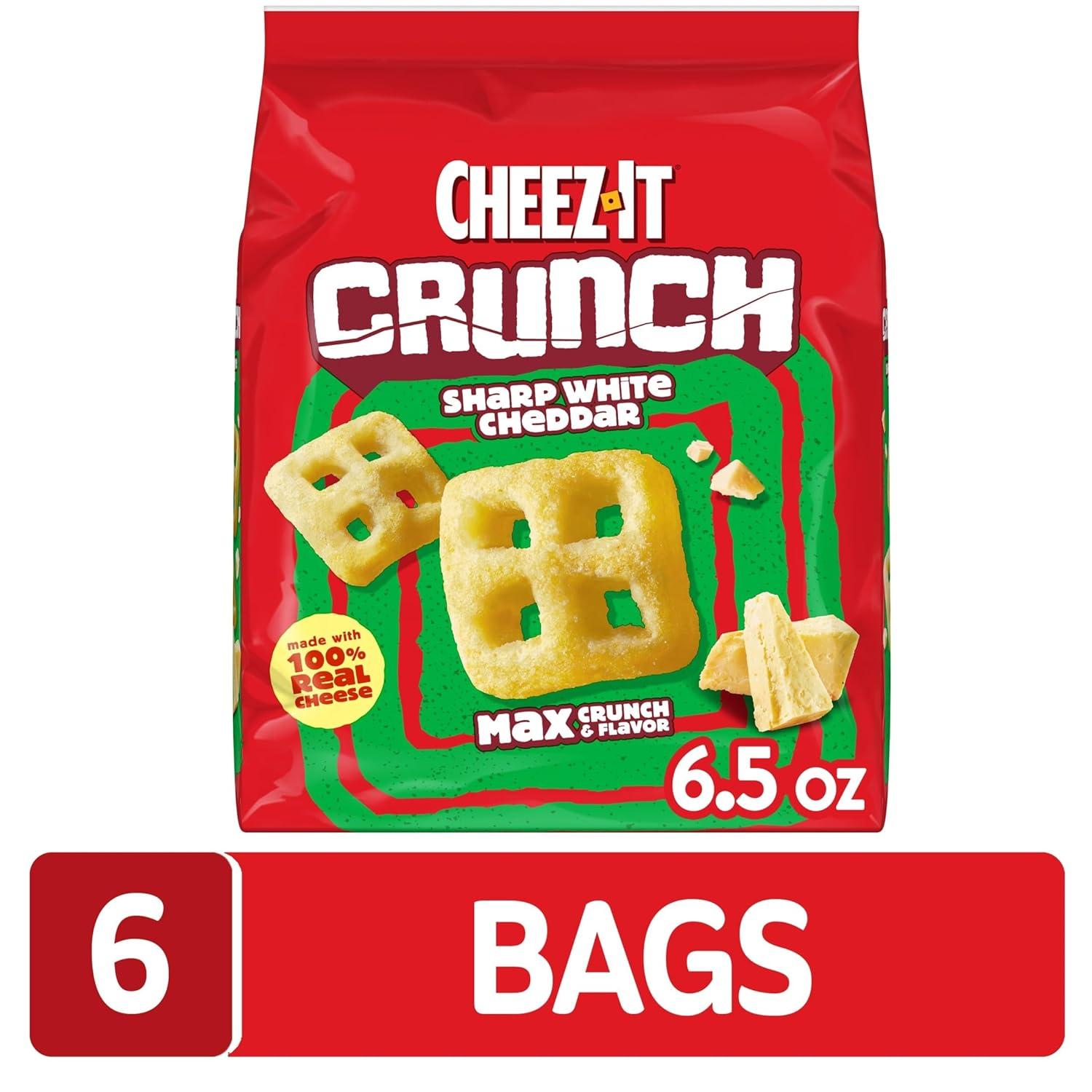 image:imageCheezIt Crunch Cheesy Baked Snacks Lunch Snacks Variety Pack 3 BagsSharp White Cheddar