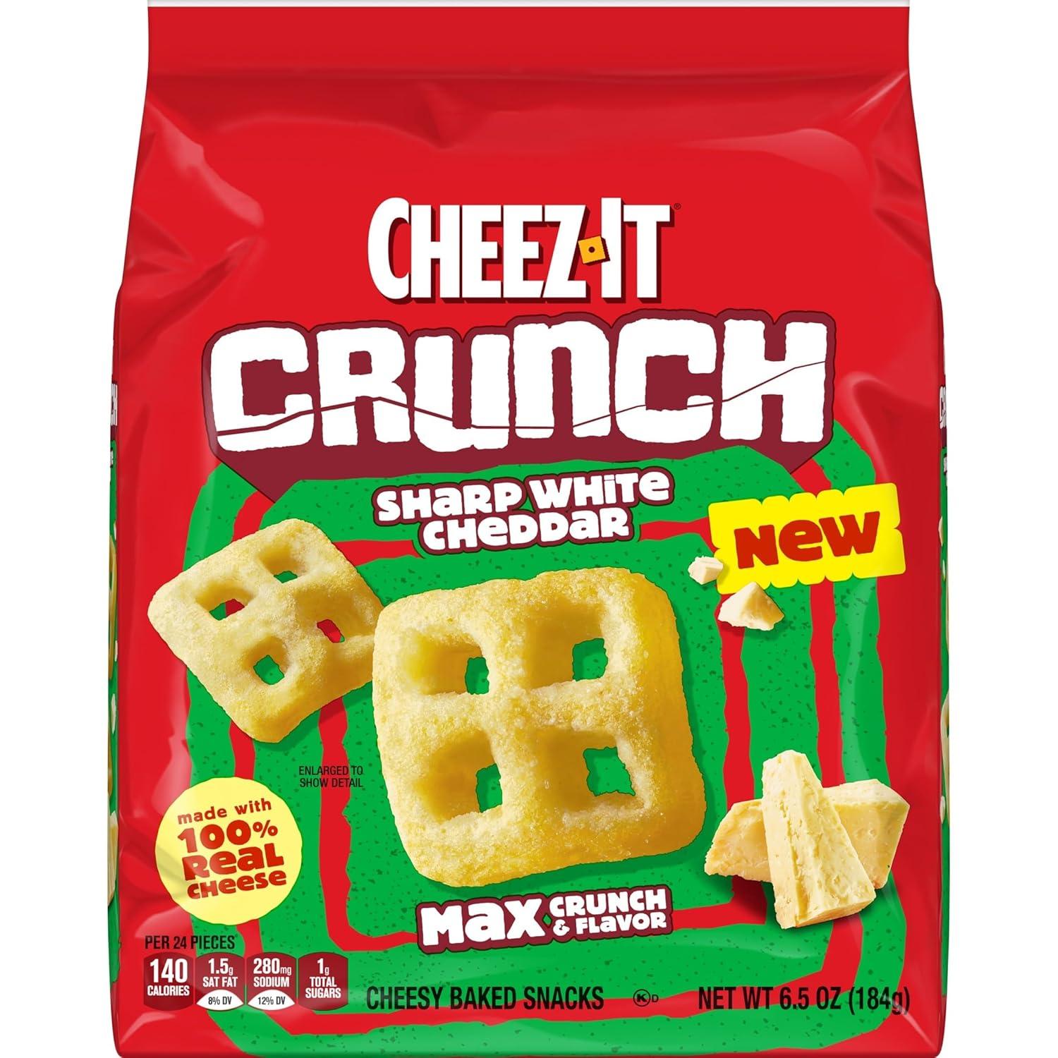 image:imageCheezIt Crunch Cheesy Baked Snacks Lunch Snacks Variety Pack 3 BagsSharp White Cheddar
