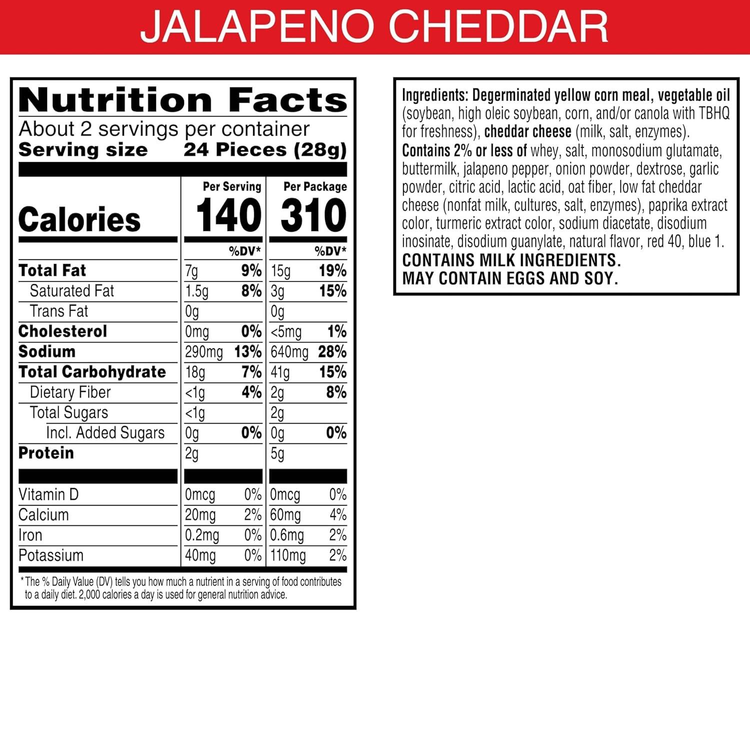 image:imageCheezIt Crunch Cheesy Baked Snacks Lunch Snacks Zesty Jalapeno Cheddar 6 Pouches225 Ounce Pack of 6