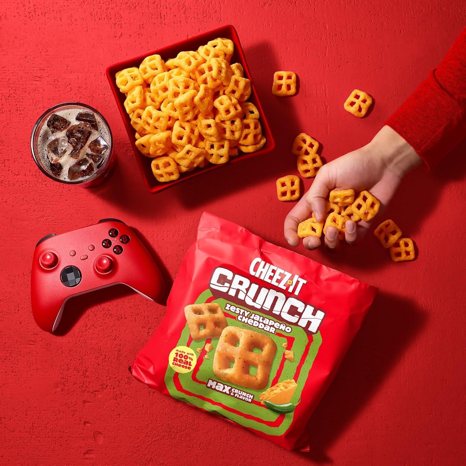 image:imageCheezIt Crunch Cheesy Baked Snacks Lunch Snacks Zesty Jalapeno Cheddar 6 Pouches65 Ounce Pack of 6