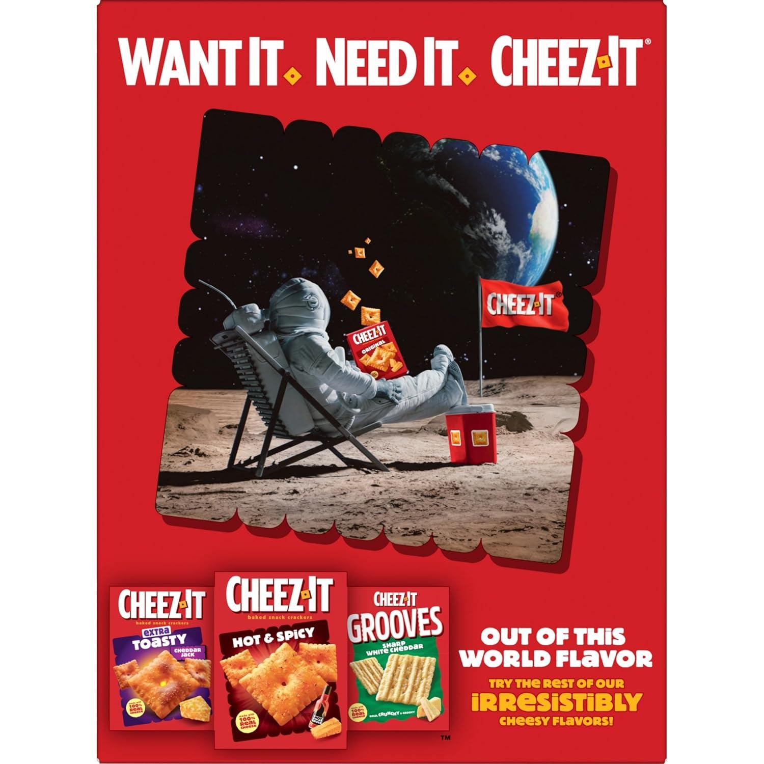 image:imageCheezIt Extra Crunchy Cheese Crackers Baked Snack Crackers Lunch Snacks Bold Cheddar 124oz Box 1 Box