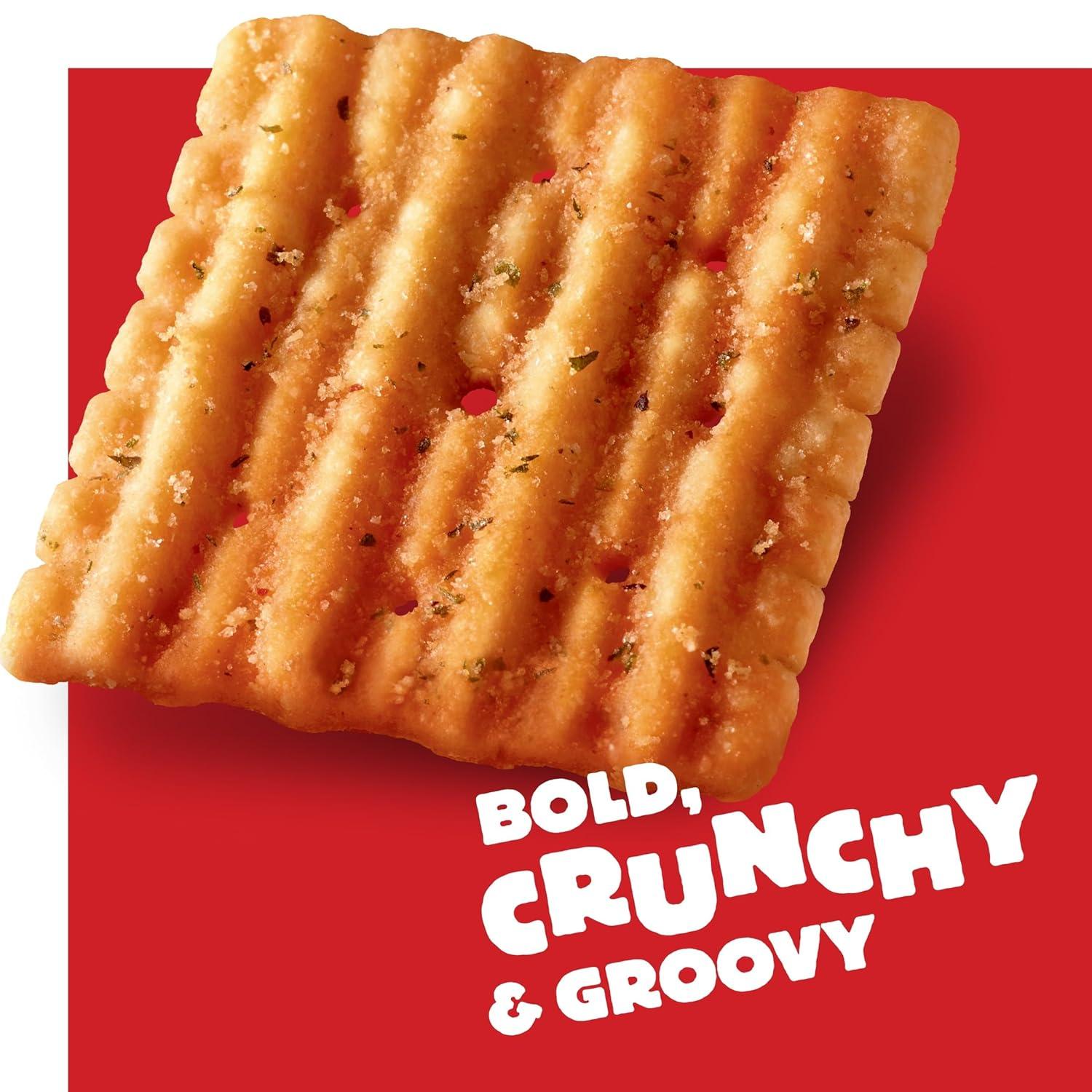 image:imageCheezIt Grooves Cheese Crackers Crunchy Snack Crackers Lunch Snacks Bold Cheddar 9oz Box 1 Box