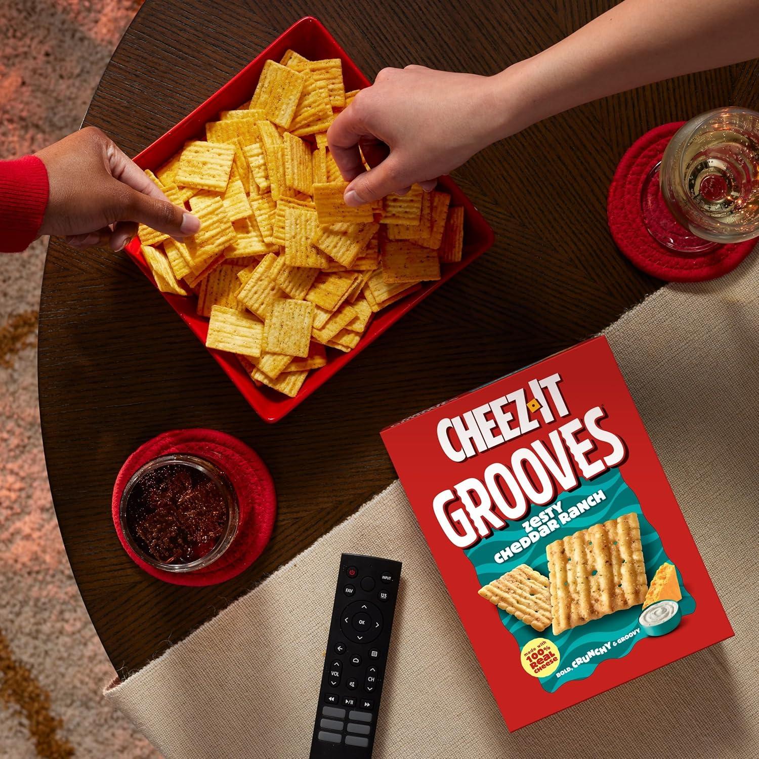 image:imageCheezIt Grooves Cheese Crackers Crunchy Snack Crackers Lunch Snacks Zesty Cheddar Ranch 9oz Box 1 BoxZesty Cheddar Ranch
