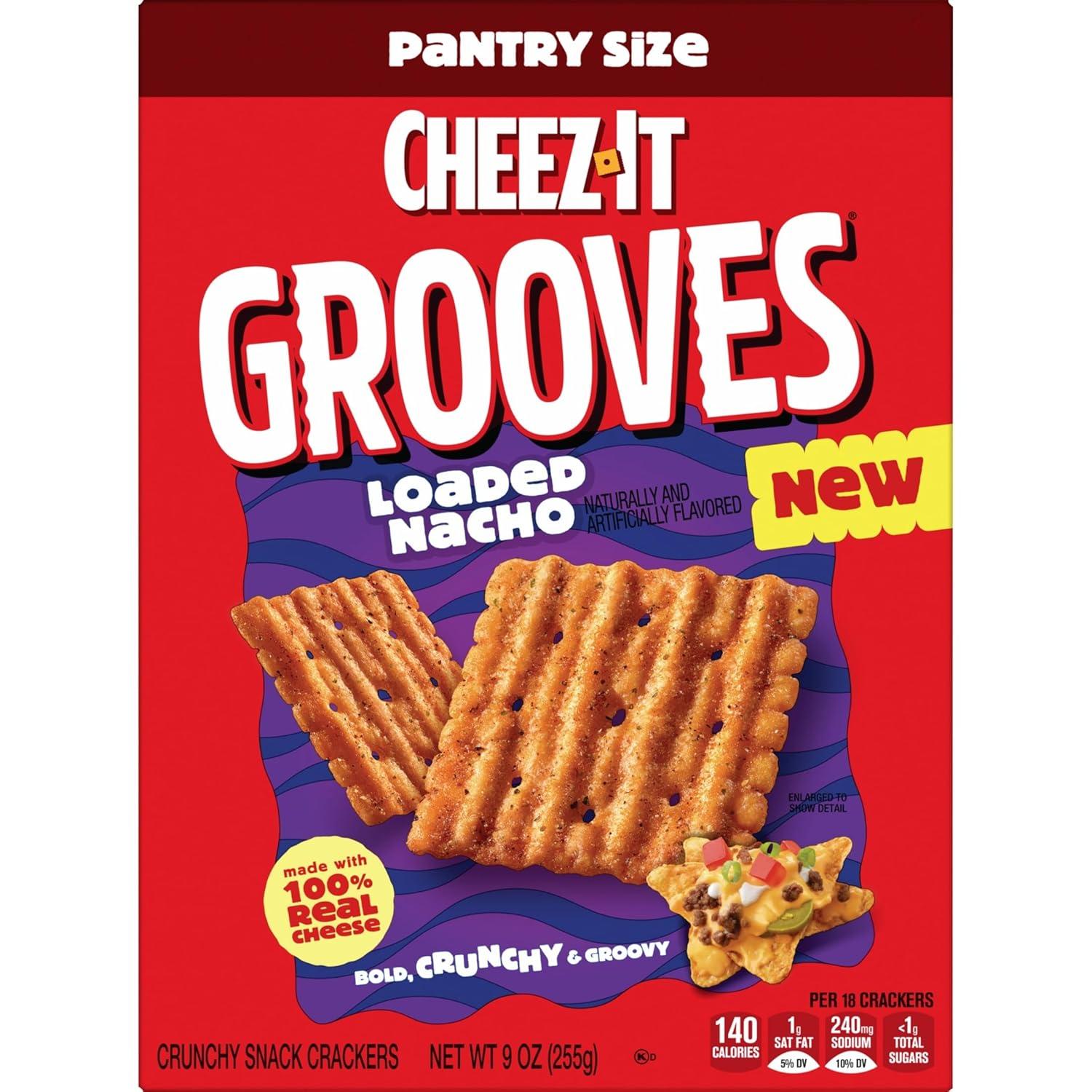 image:imageCheezIt Grooves Crunchy Cheese Crackers Snack Crackers Lunch Snacks Family Size Sharp White Cheddar 17oz Box 1 BoxLoaded Nacho