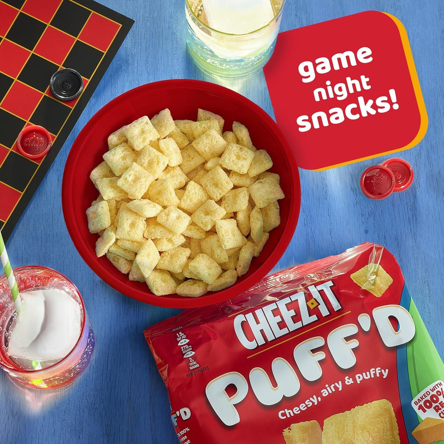 image:imageCheezIt Puffd Cheesy Baked Snacks Puffed Crackers Kids Snacks White Cheddar 575oz Bag 1 Bag
