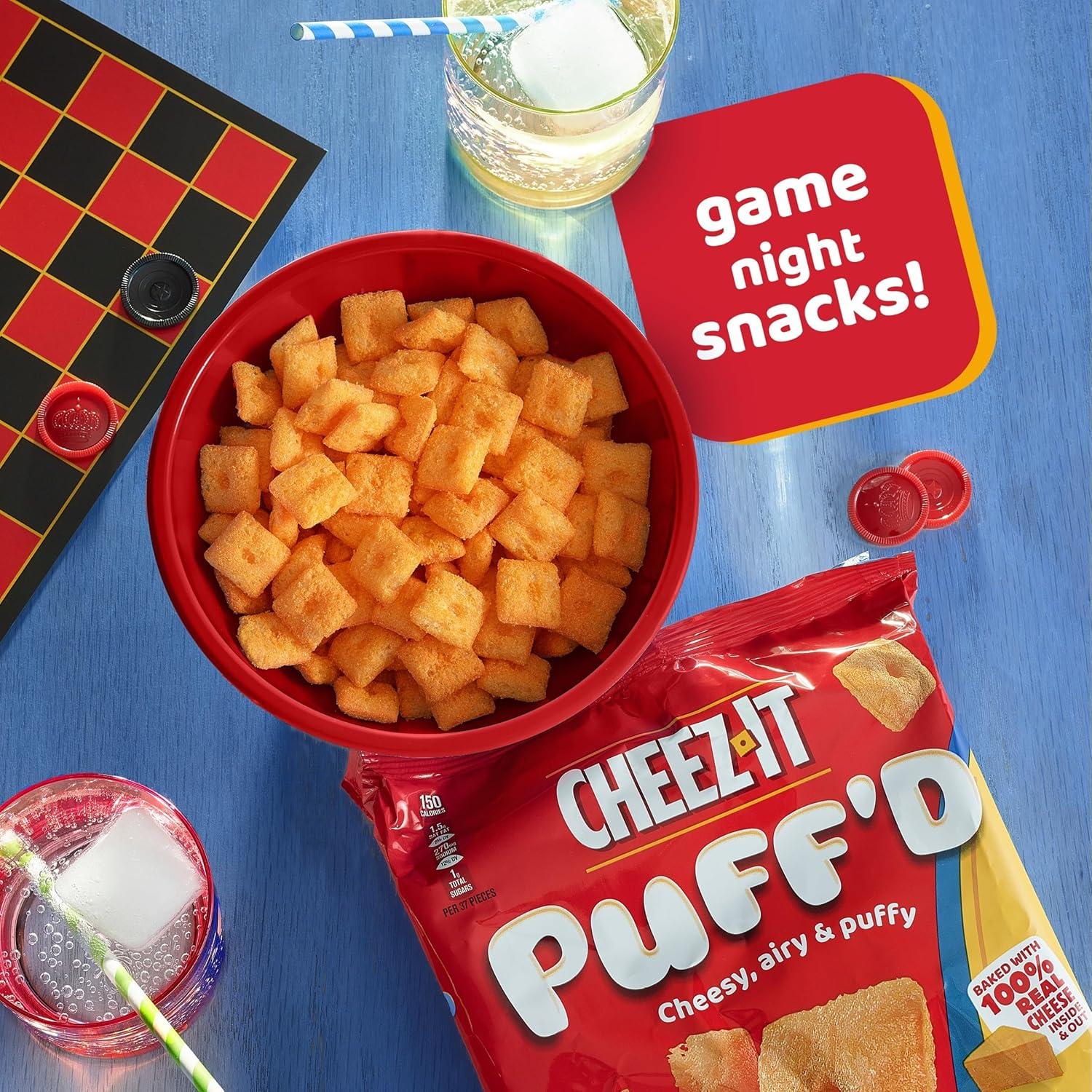 image:imageCheezIt Puffd Cheesy Baked Snacks Puffed Snack Crackers Kids Snacks Double Cheese 575oz Bag 1 Bag