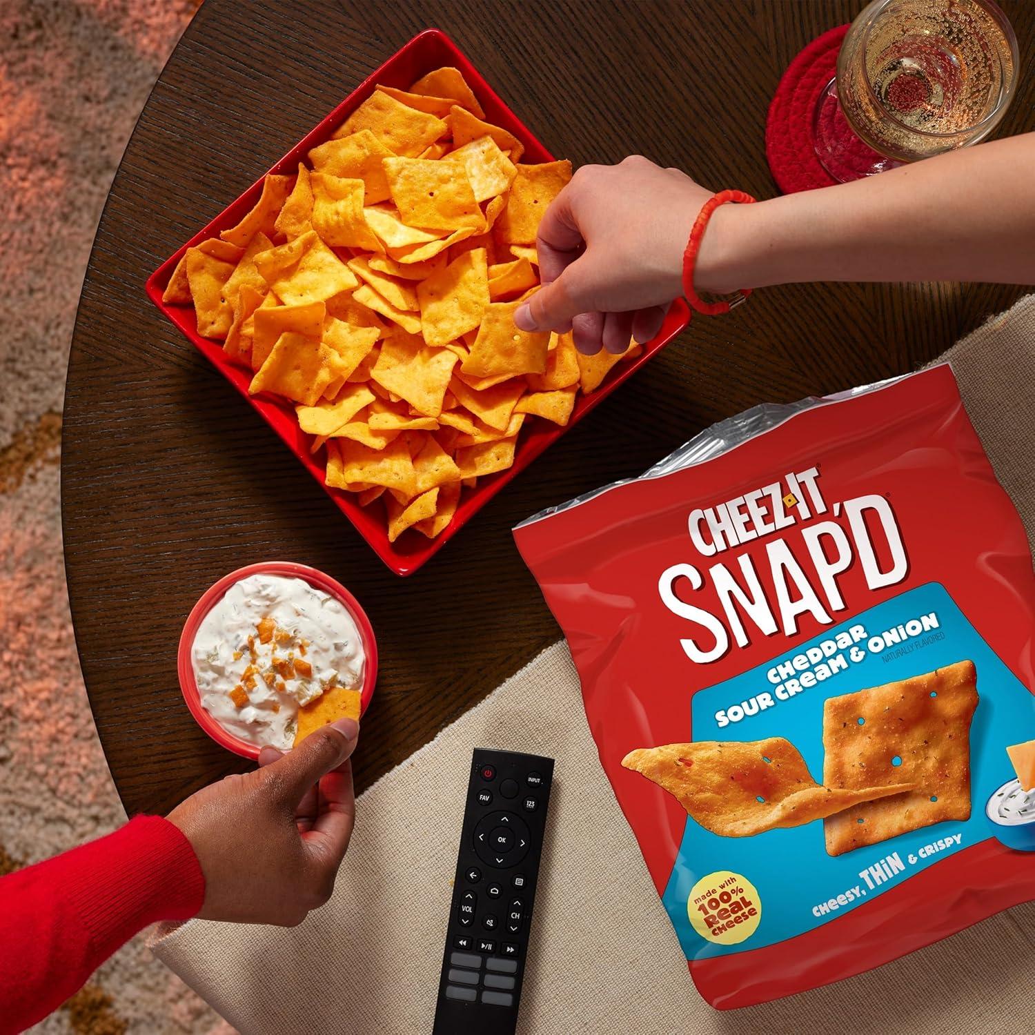 image:imageCheezIt Snapd Cheese Cracker Chips Thin Crisps Lunch Snacks Cheddar Sour Cream and Onion 75oz Bag 1 Bag