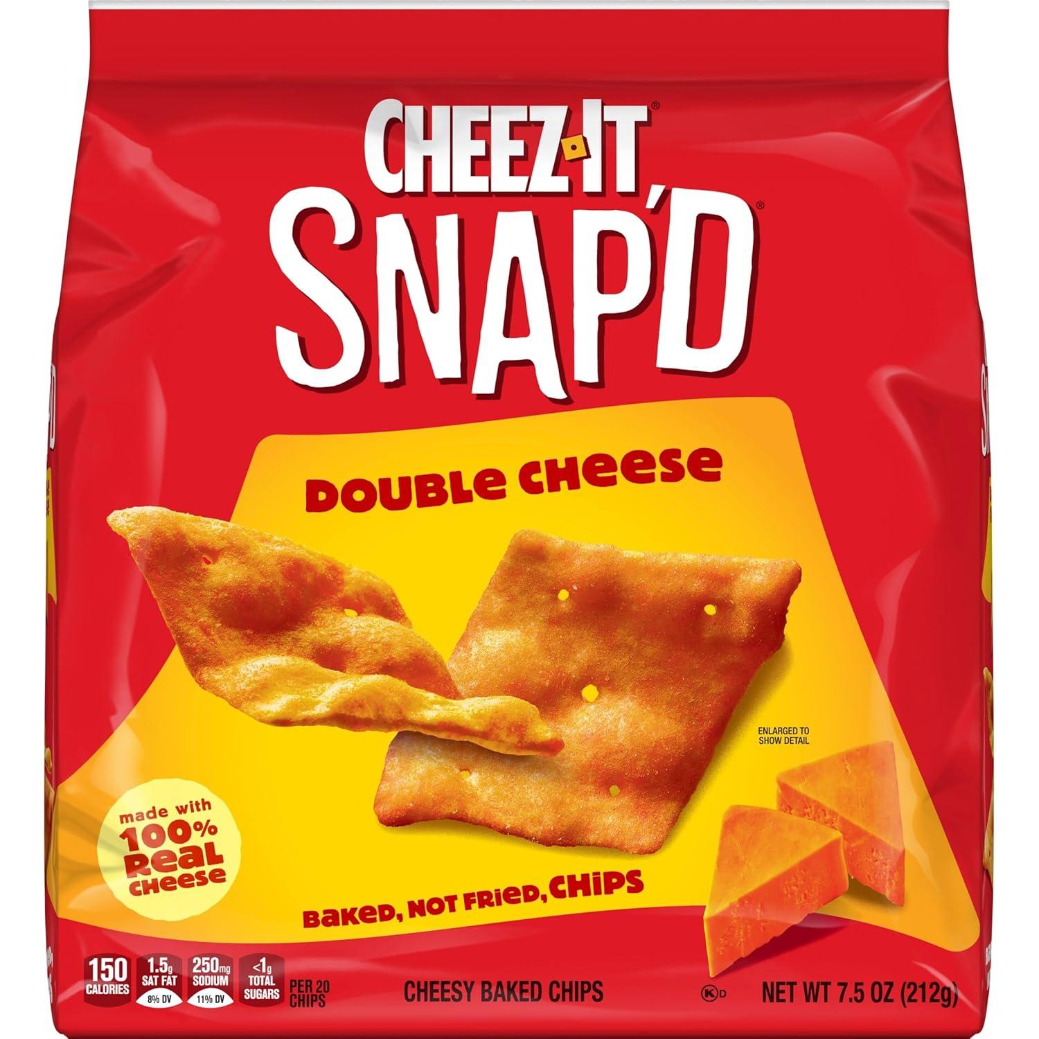 image:imageCheezIt Snapd Cheese Cracker Chips Thin Crisps Lunch Snacks Double Cheese 75oz Bag 1 Bag