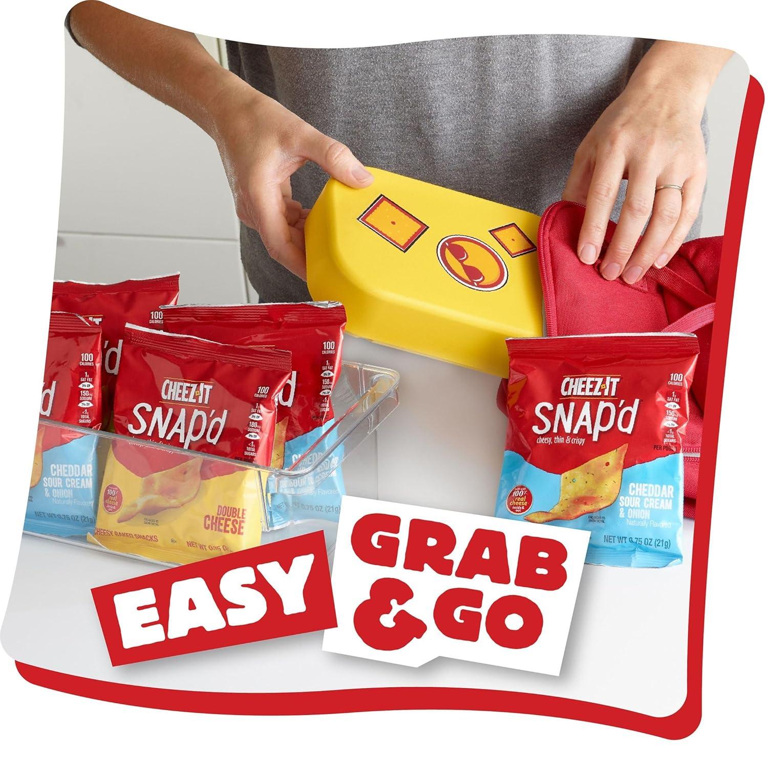 image:imageCheezIt Snapd Cheese Cracker Chips Thin Crisps Lunch Snacks Double Cheese 9oz Box 12 PouchesVariety Pack