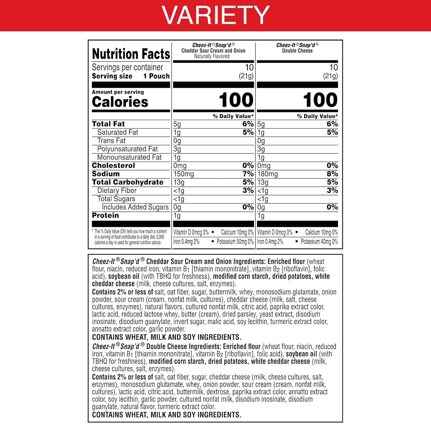 image:imageCheezIt Snapd Cheese Cracker Chips Thin Crisps Lunch Snacks Double Cheese 9oz Box 12 PouchesVariety Pack
