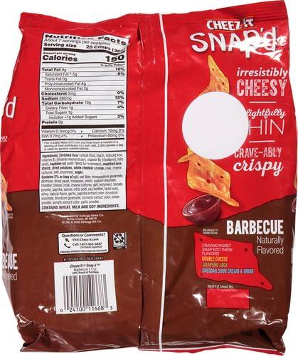 image:imageCheezIt Snapd Cheese Cracker Chips Thin Crisps Lunch Snacks Family Size Double Cheese 12oz Bag 1 BagBARBECUE