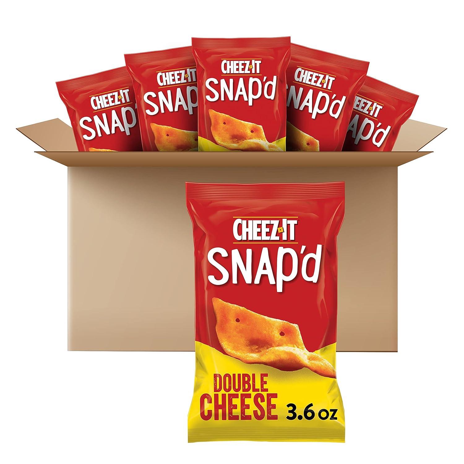 image:imageCheezIt Snapd Cheese Cracker Chips Thin Crisps Lunch Snacks Family Size Double Cheese 12oz Bag 1 BagDouble Cheese