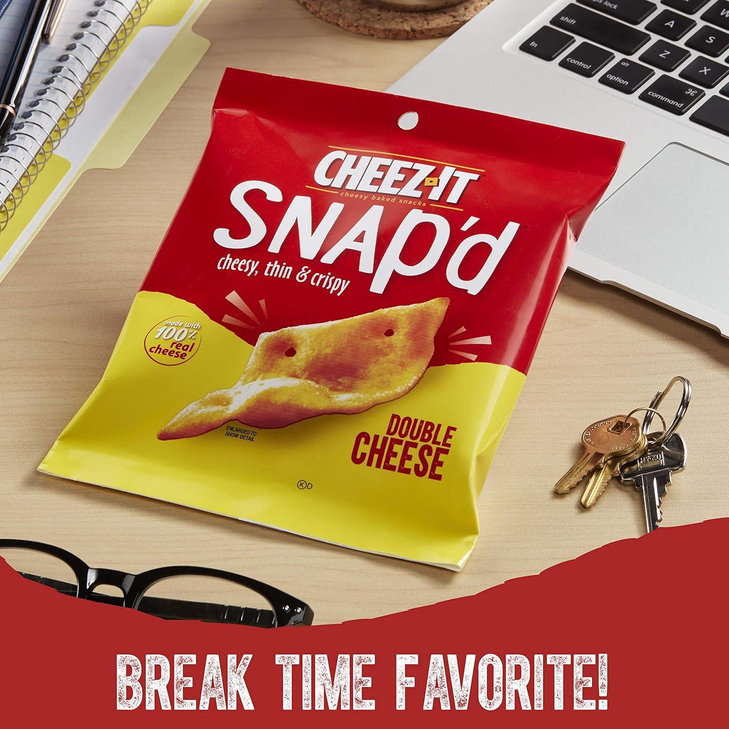 image:imageCheezIt Snapd Cheese Cracker Chips Thin Crisps Lunch Snacks Family Size Double Cheese 12oz Bag 1 BagDouble Cheese
