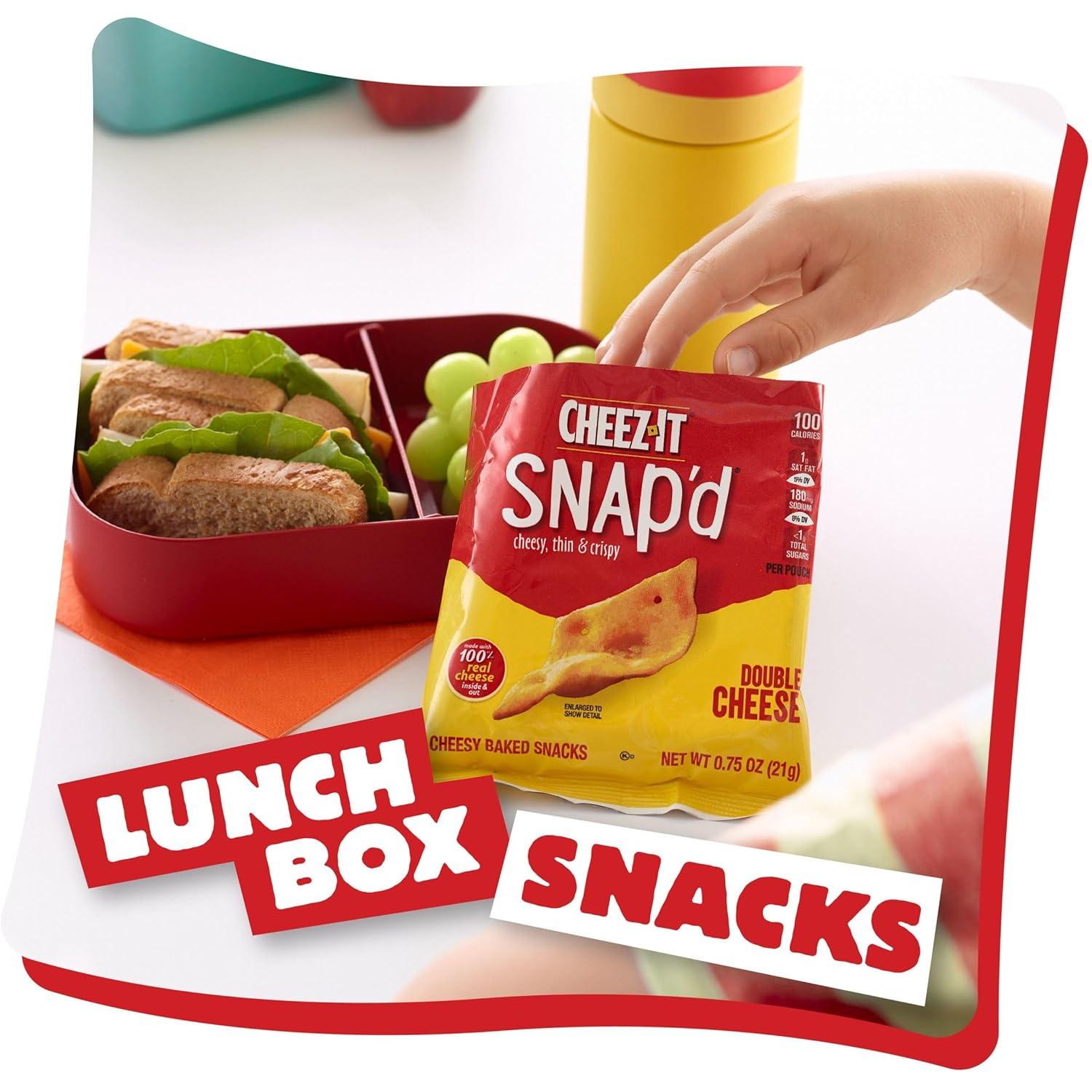 image:imageCheezIt Snapd Cheese Cracker Chips Thin Crisps Lunch Snacks Family Size Double Cheese 12oz Bag 1 BagDouble Cheese