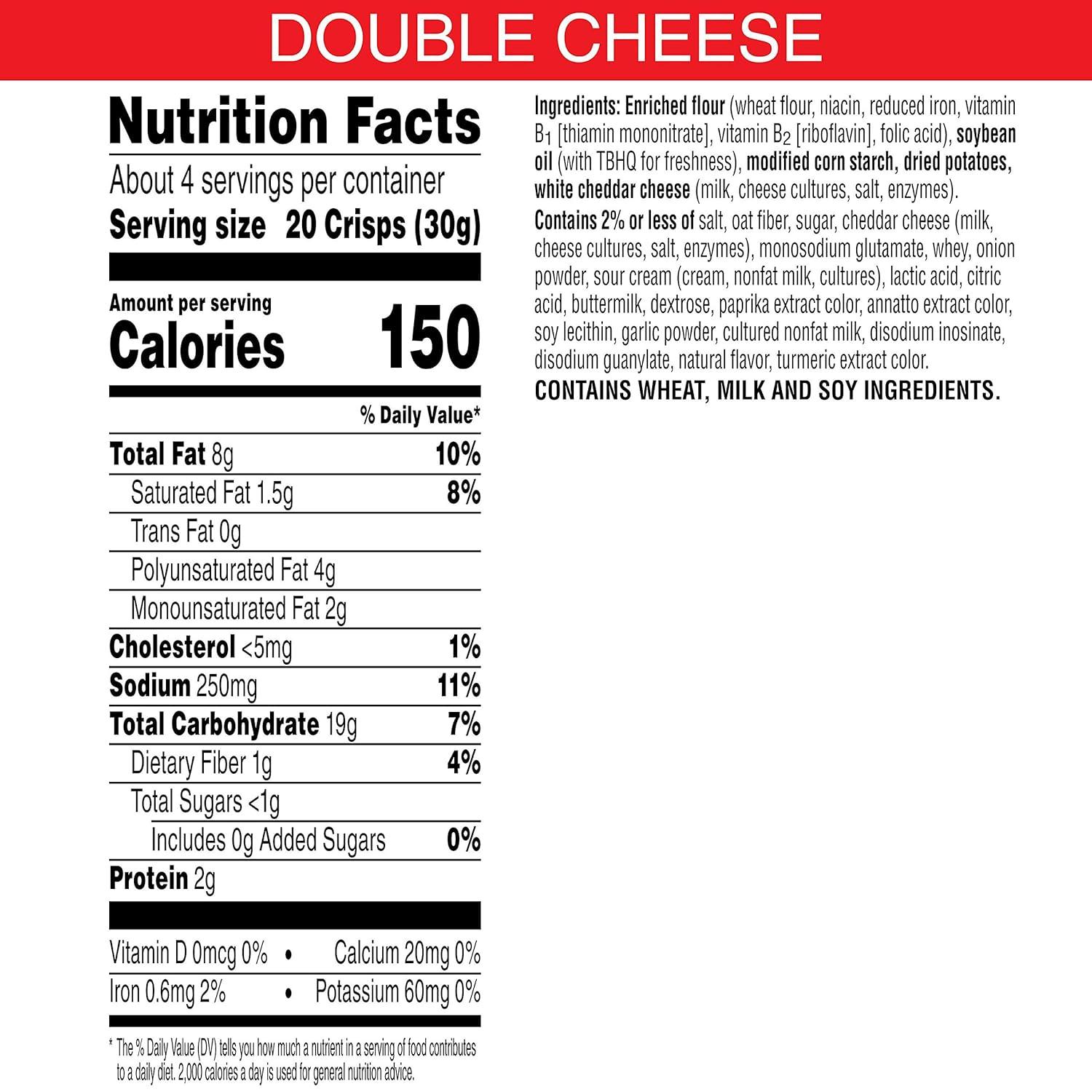 image:imageCheezIt Snapd Cheese Cracker Chips Thin Crisps Lunch Snacks Family Size Double Cheese 12oz Bag 1 BagDouble Cheese