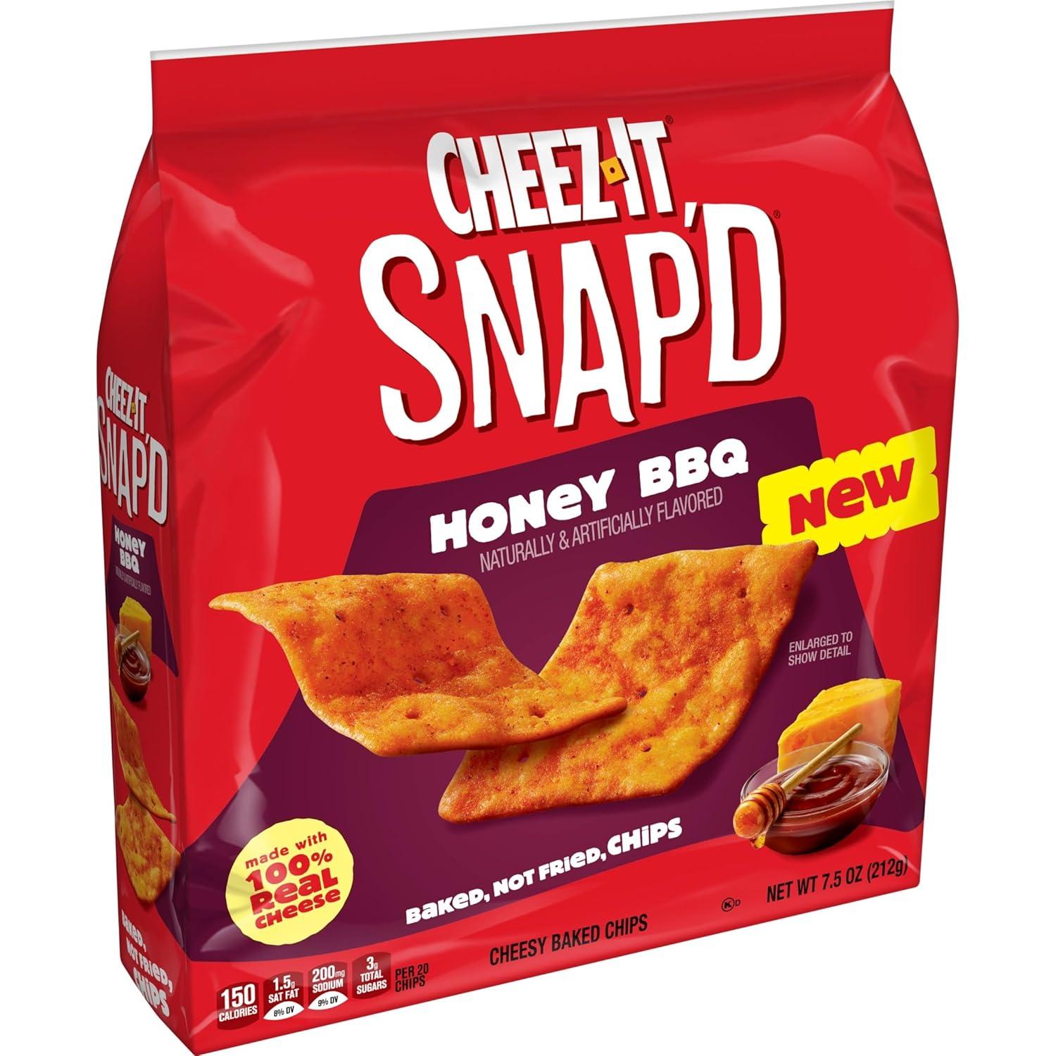 image:imageCheezIt Snapd Cheesy Baked Chips Thin Crisps Lunch Snacks Honey BBQ 6 BagsHoney BBQ