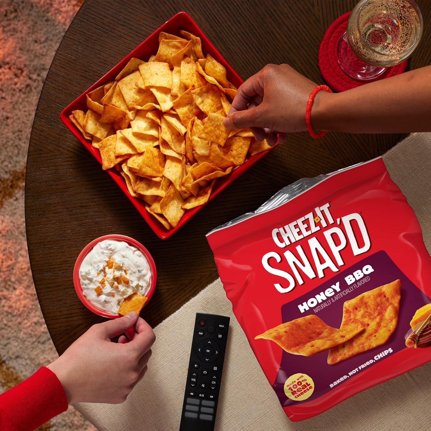 image:imageCheezIt Snapd Cheesy Baked Chips Thin Crisps Lunch Snacks Honey BBQ 6 BagsHoney BBQ
