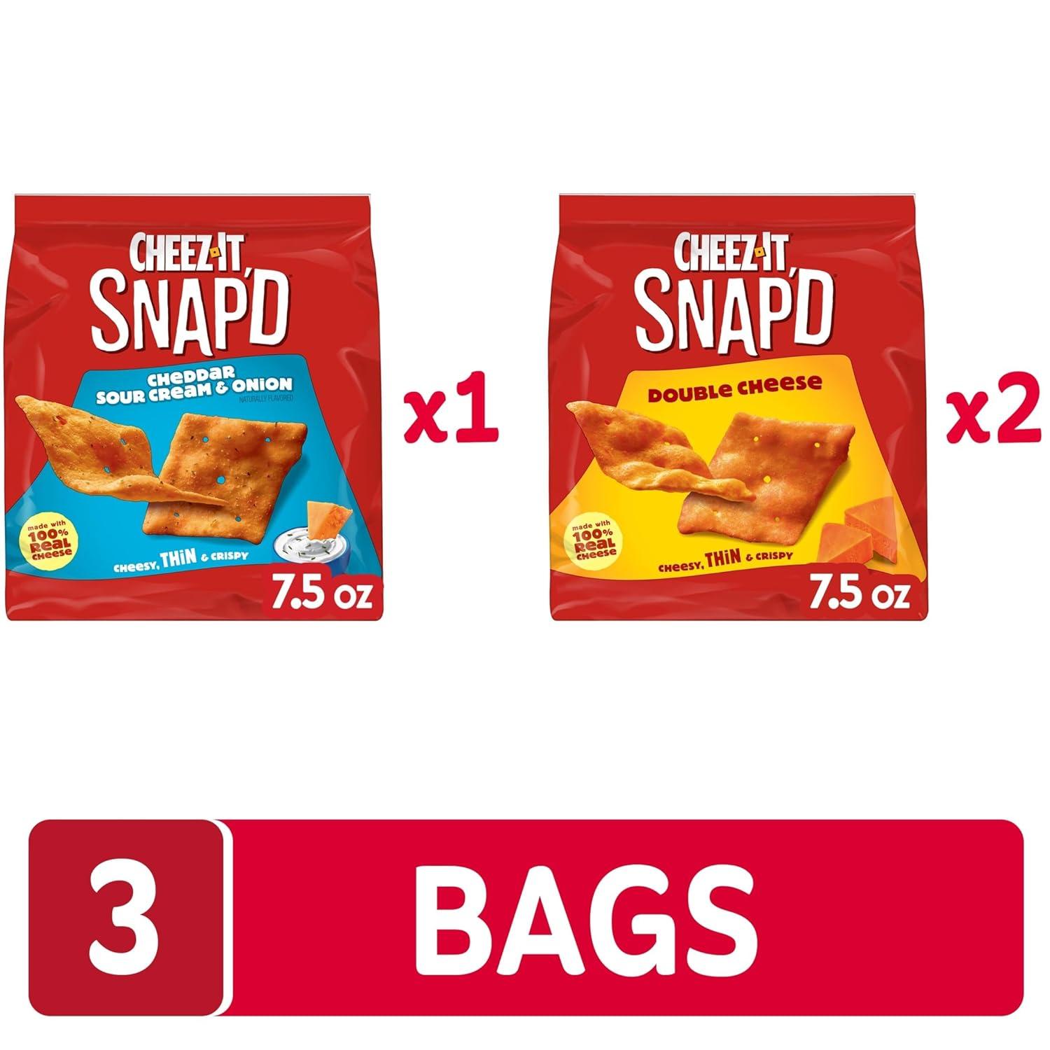 image:imageCheezIt Snapd Cheesy Baked Chips Thin Crisps Lunch Snacks Honey BBQ 6 BagsVariety
