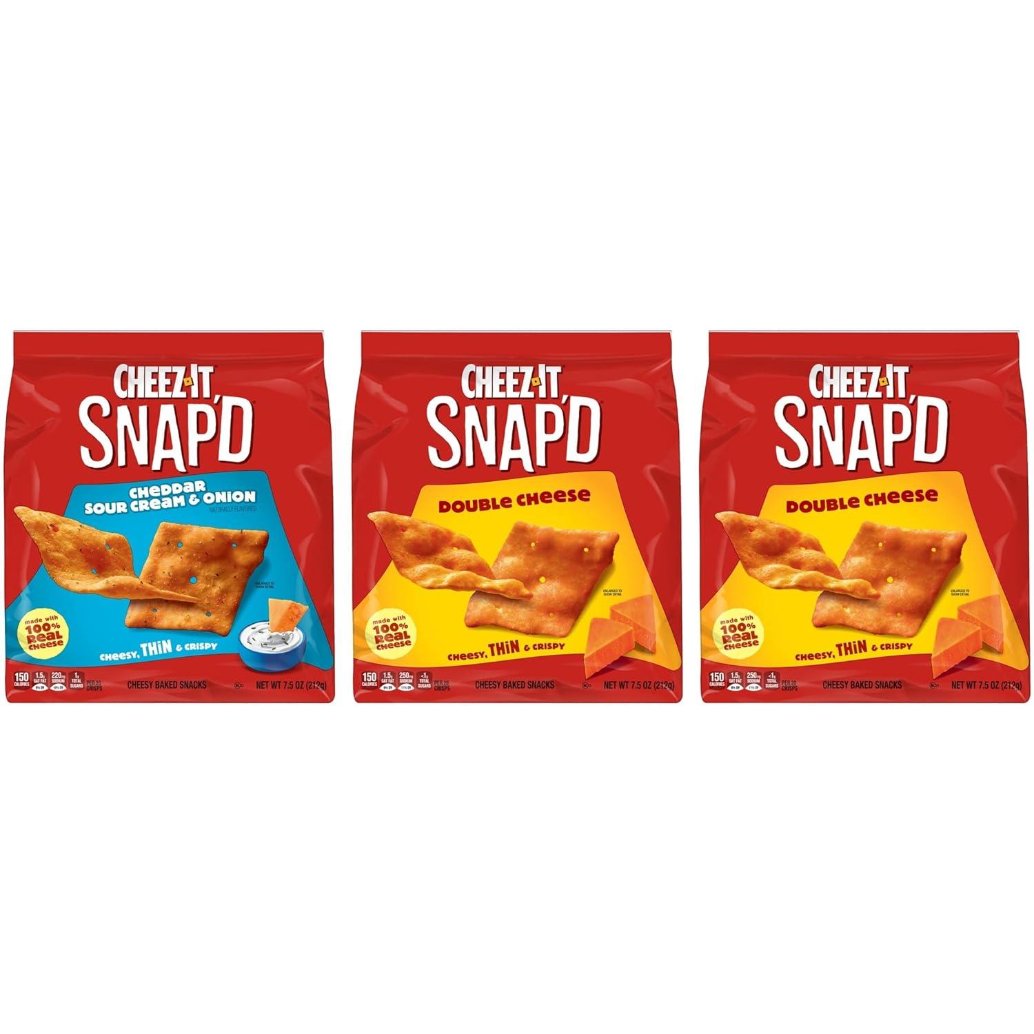 image:imageCheezIt Snapd Cheesy Baked Chips Thin Crisps Lunch Snacks Honey BBQ 6 BagsVariety