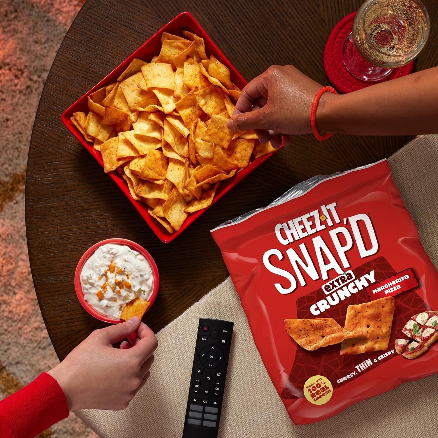 image:imageCheezIt Snapd Cheesy Baked Snacks Thin Crisps Lunch Snacks Extra Crunchy Margherita Pizza 75oz Bag 1 Bag75 Ounce Pack of 2