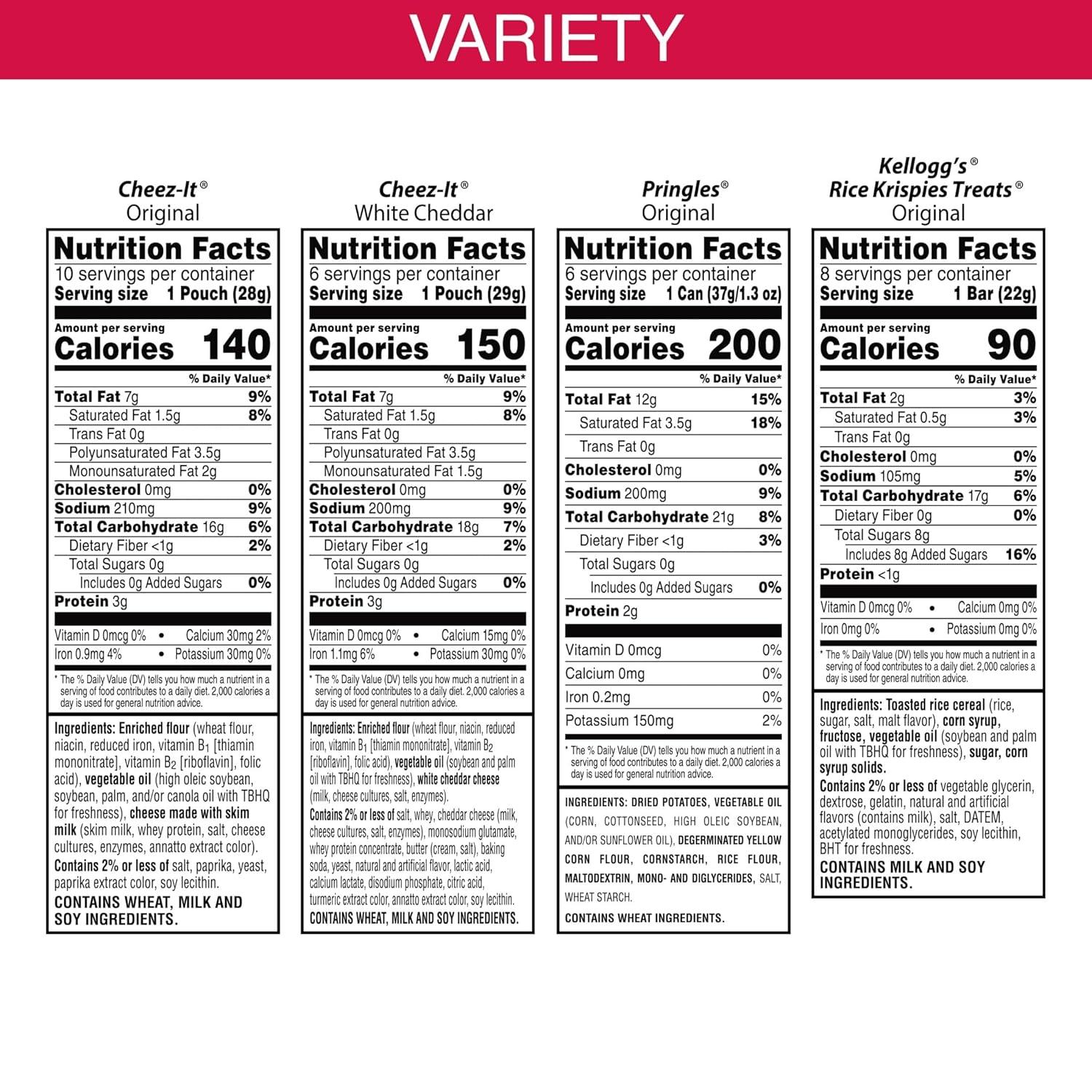 image:imageCheezIt and Pringles Snacks Grab and Go Variety Pack 1704oz Box 20 CountCheezIt Pringles Rice Krispies Treats