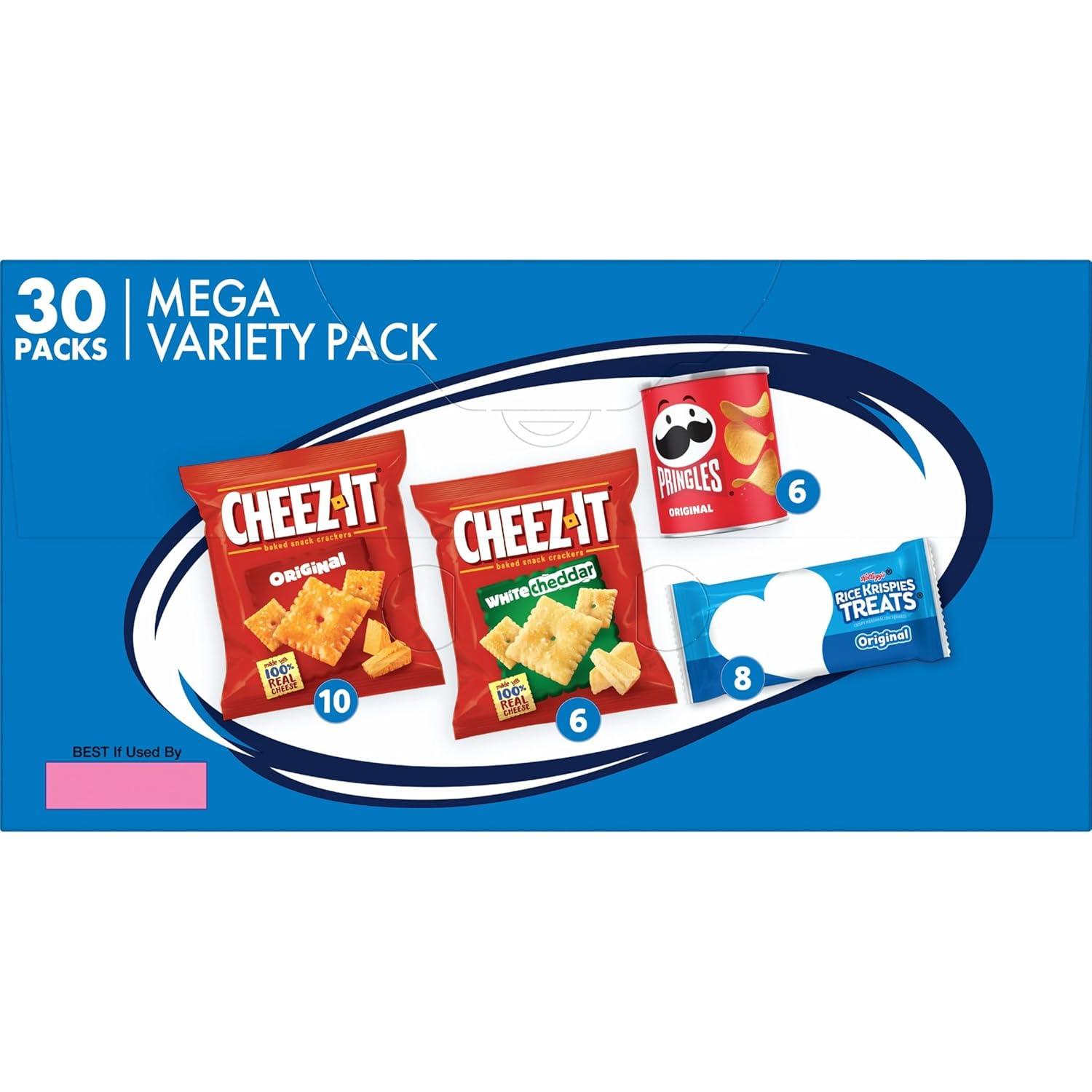 image:imageCheezIt and Pringles Snacks Grab and Go Variety Pack 1704oz Box 20 CountCheezIt Pringles Rice Krispies Treats