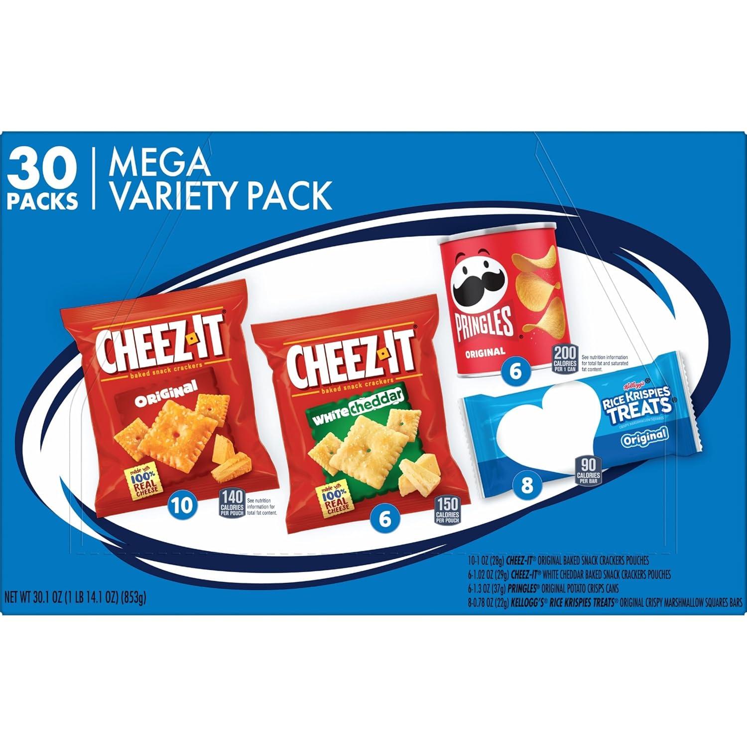 image:imageCheezIt and Pringles Snacks Grab and Go Variety Pack 1704oz Box 20 CountCheezIt Pringles Rice Krispies Treats