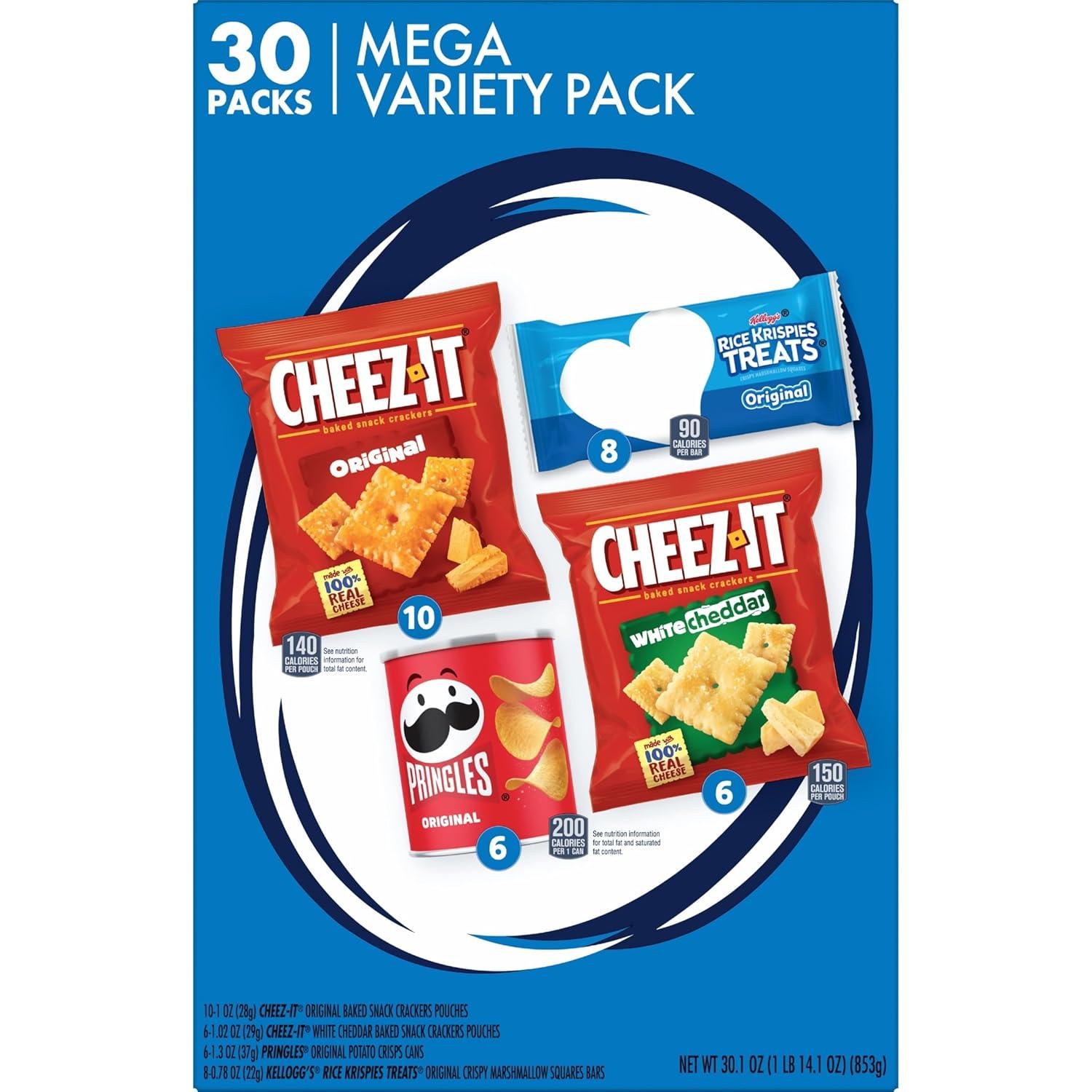 image:imageCheezIt and Pringles Snacks Grab and Go Variety Pack 1704oz Box 20 CountCheezIt Pringles Rice Krispies Treats