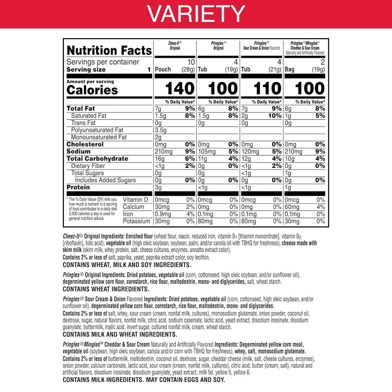 image:imageCheezIt and Pringles Snacks Grab and Go Variety Pack 1704oz Box 20 CountVariety Pack