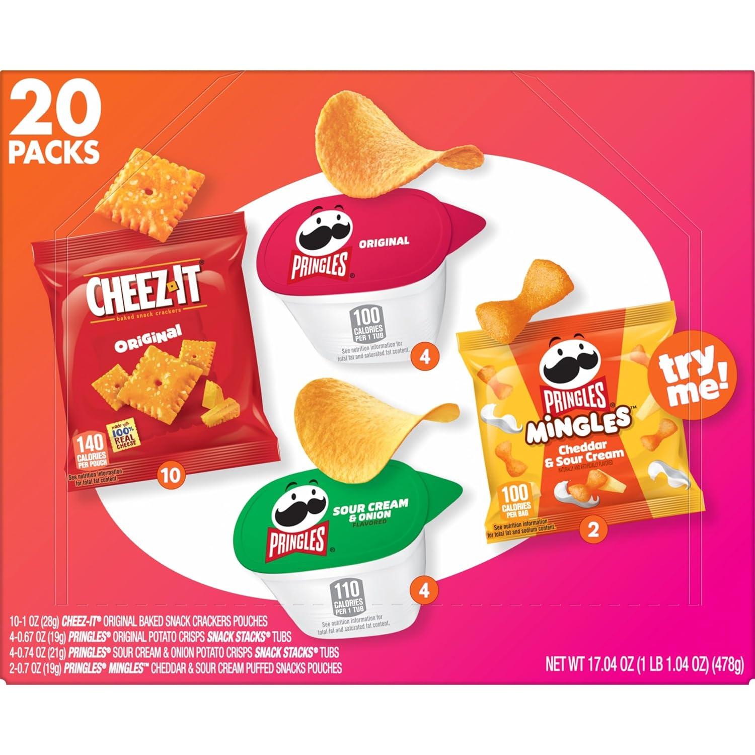 image:imageCheezIt and Pringles Snacks Grab and Go Variety Pack 1704oz Box 20 CountVariety Pack