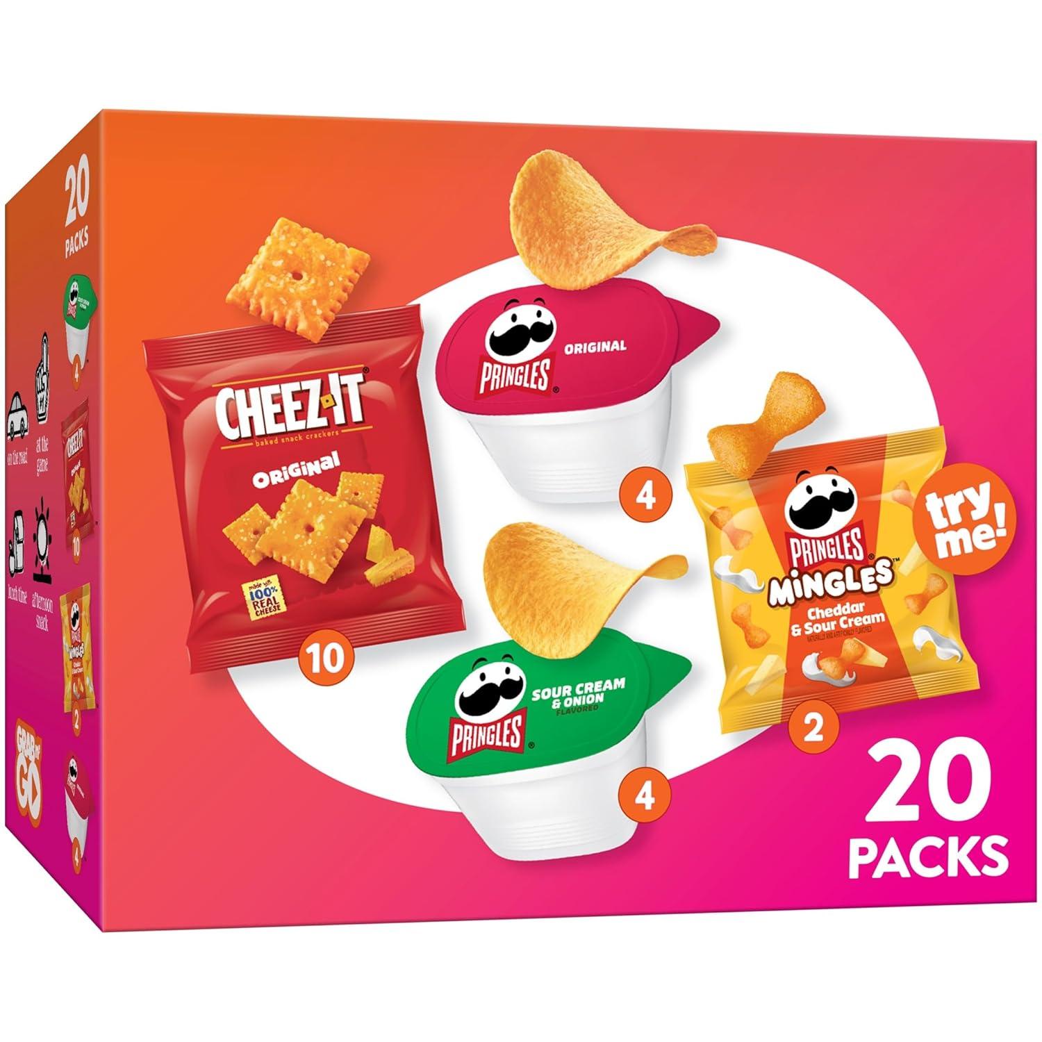 image:imageCheezIt and Pringles Snacks Grab and Go Variety Pack 1704oz Box 20 CountVariety Pack